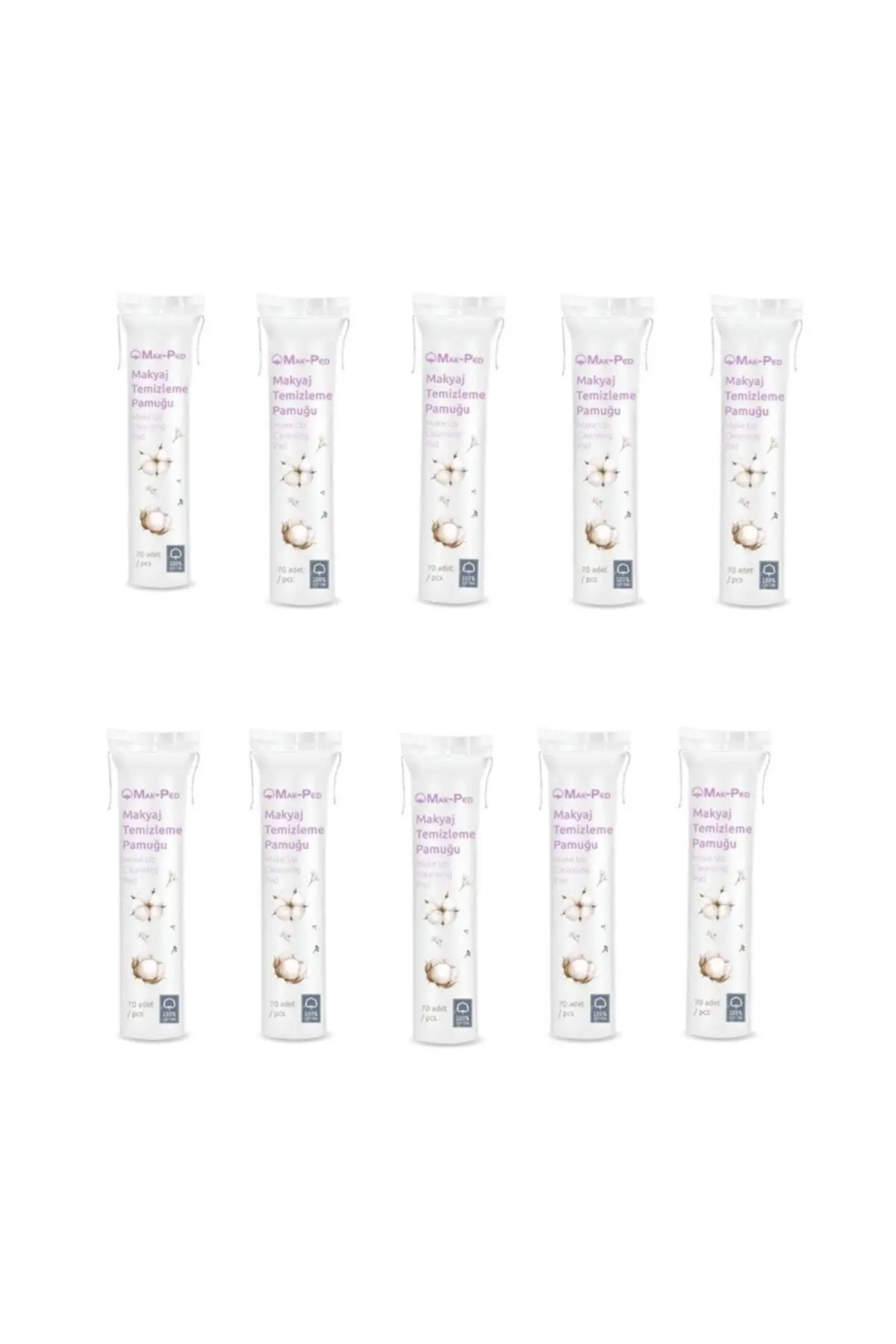 MAK PED Makped Makyaj Temizleme Pamuğu - Pamuğu 70'li Paket X 10 Adet