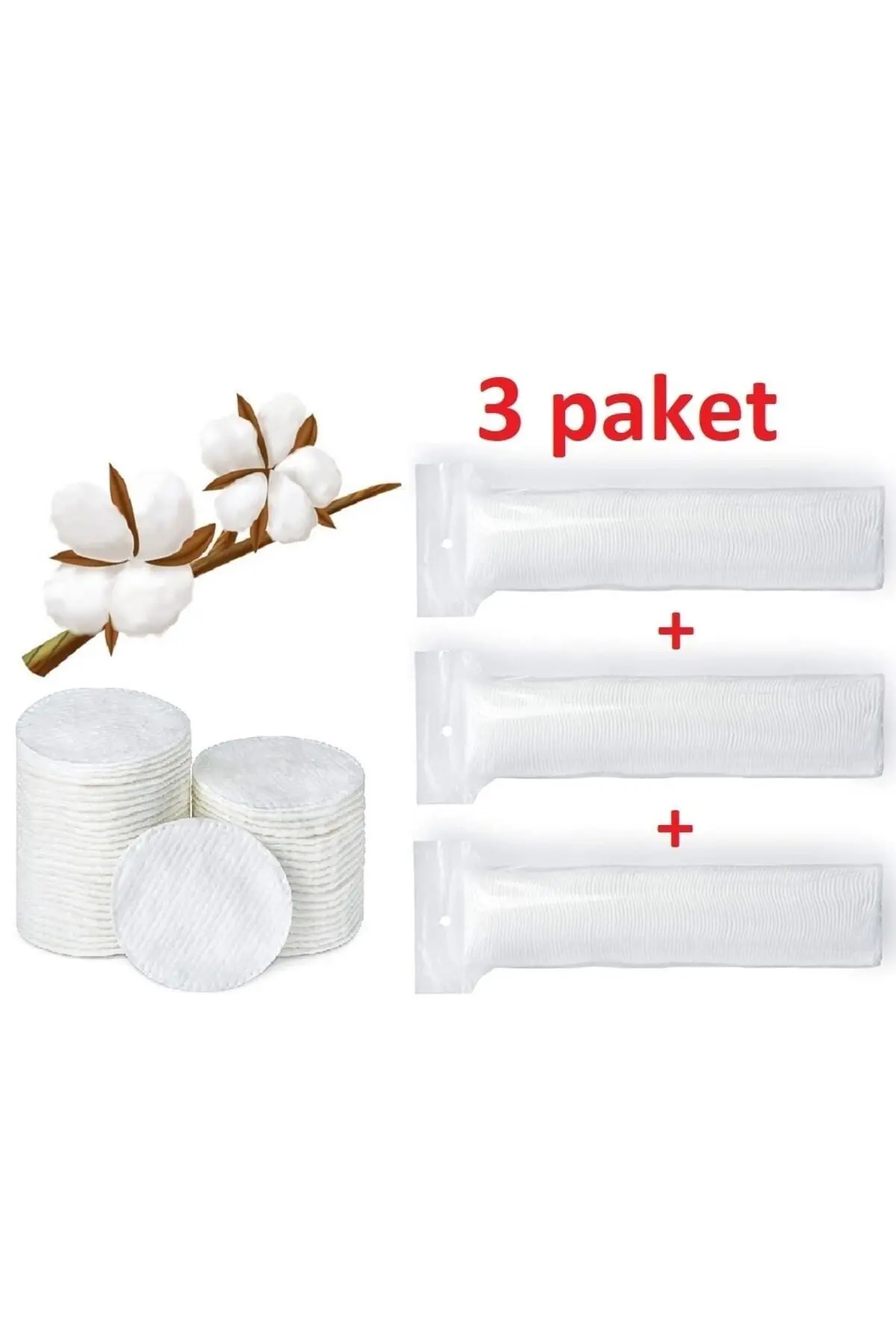 Life Care Makyaj Temizleme Pamuğu 150 Adet 50'li X 3 Paket