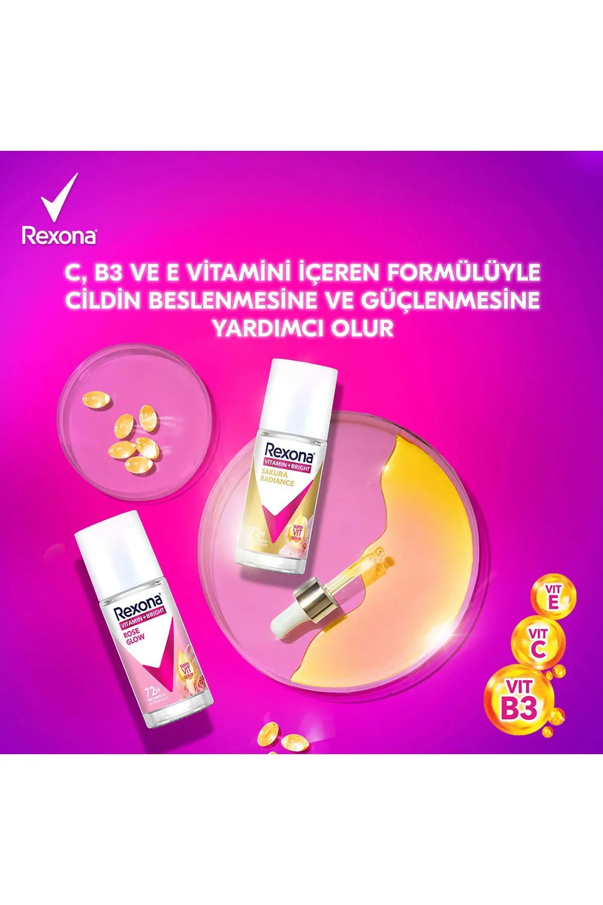 Vitamin Bright Kadın Roll On Deodorant Rose Glow 45 ml