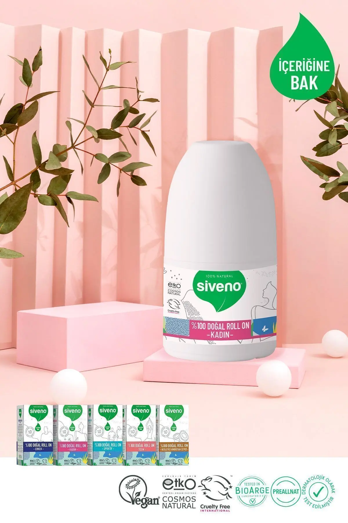 %100 Doğal Roll-on Kadın Deodorant Ter Kokusu Önleyici Bitkisel Leke Bırakmayan Vegan 50 ml