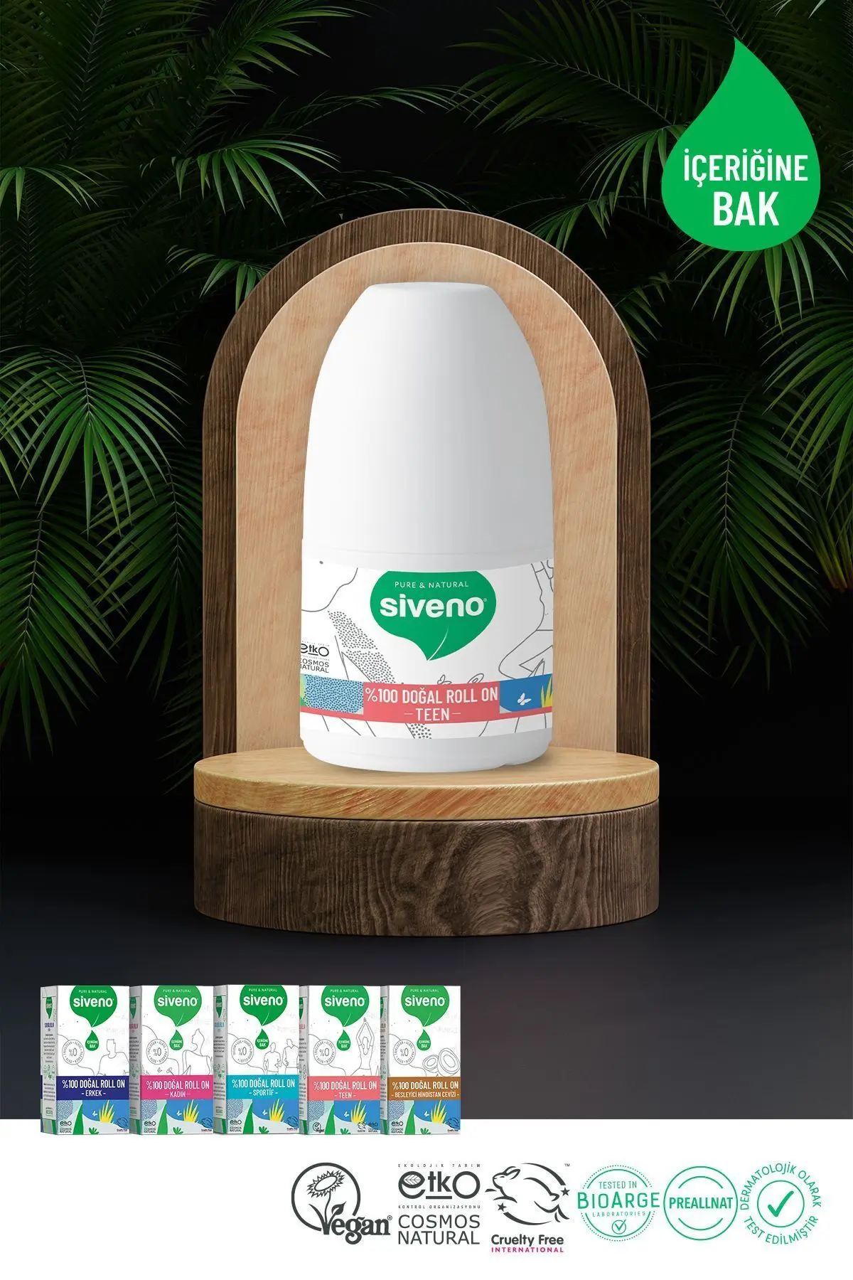 %100 Doğal Roll-on Teen Girl Genç Kız Deodorant Ter Kokusu Önleyici Bitkisel Lekesiz Vegan 50 ml