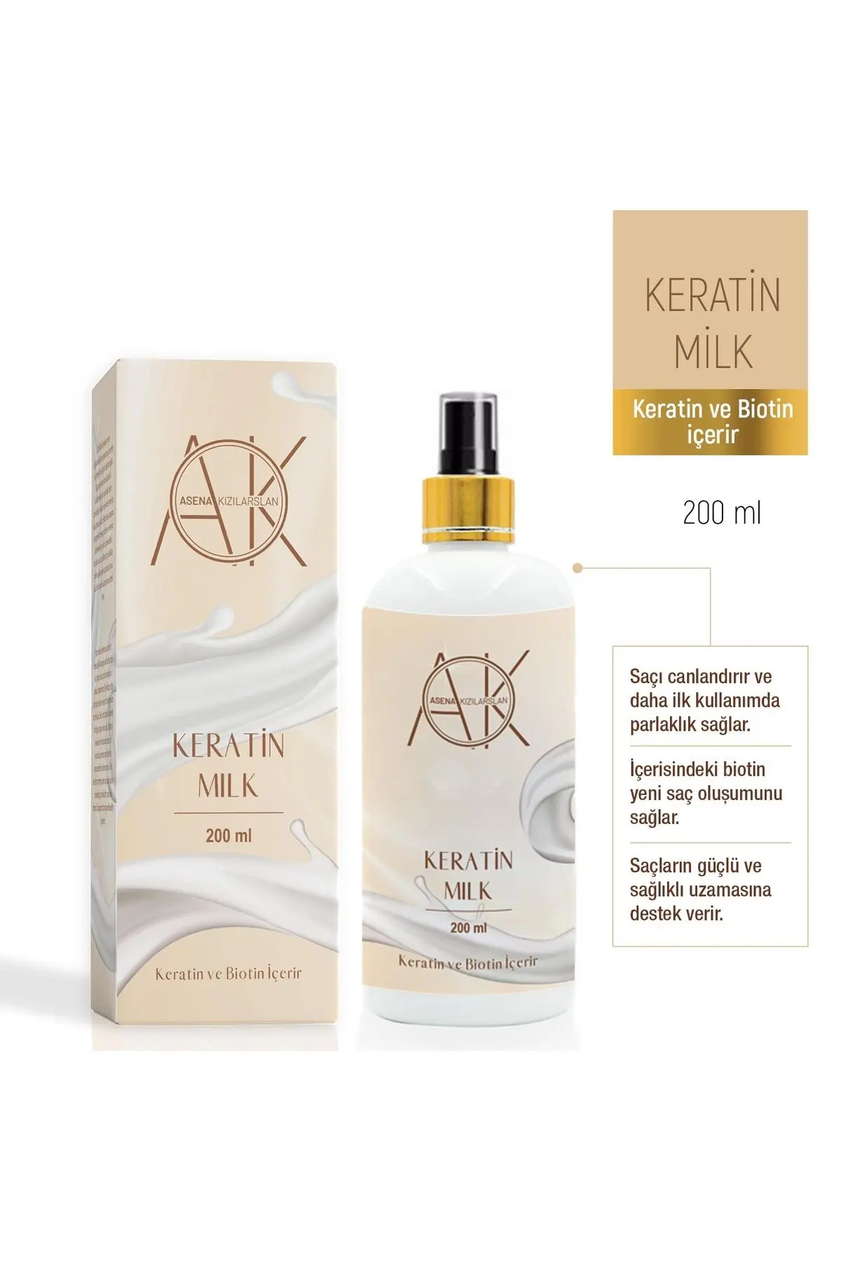 Besleyici Onarıcı Ve Saç Oluşumu Sağlayan Biotin Ve Keratin Milk 200 ml