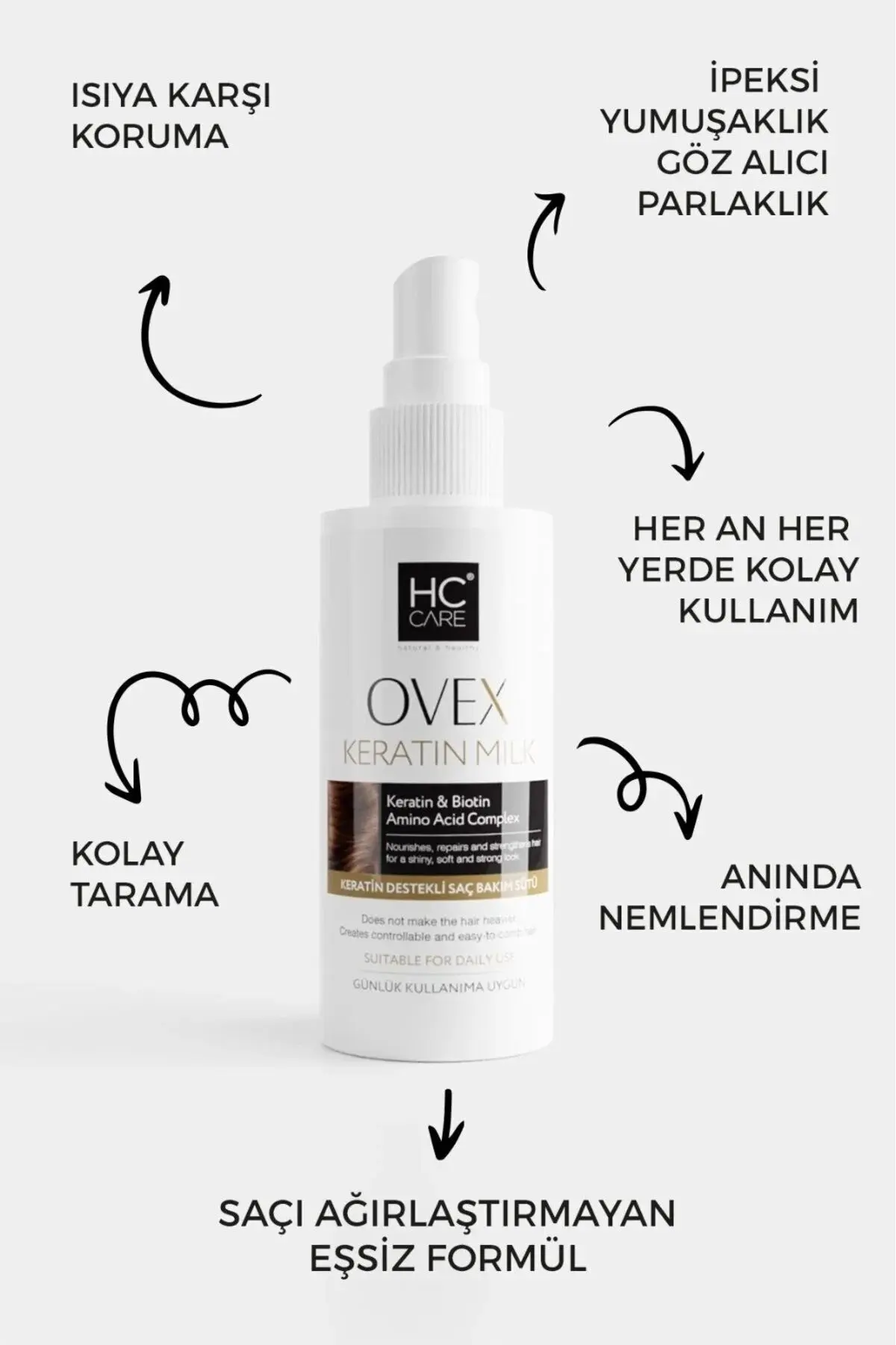 Hc Ovex Keratin & Biotin Saç Bakım Sütü - 150 Ml. Yeni Koku