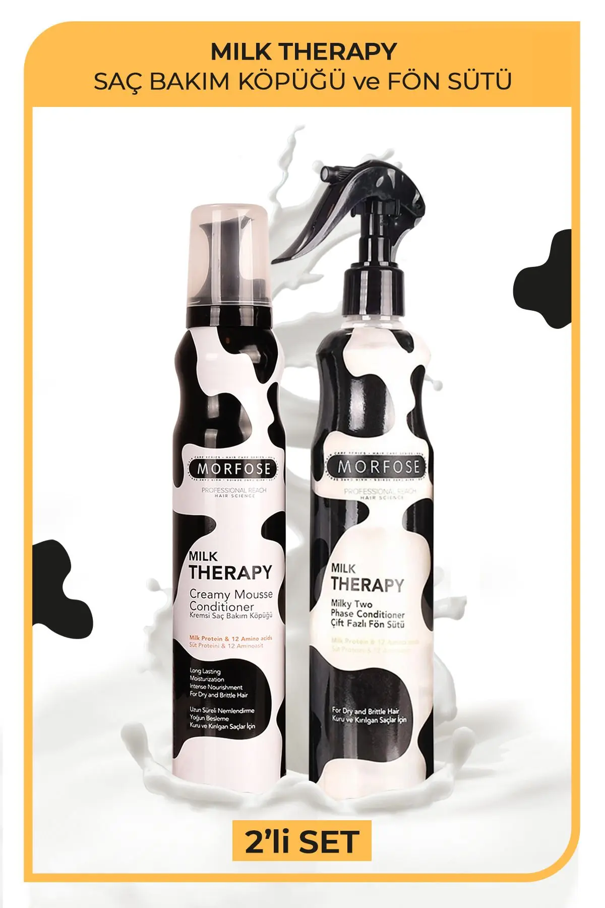 Morfose Milk Therapy Saç Bakım Köpüğü 200 ml + Fön Suyu 400 ml