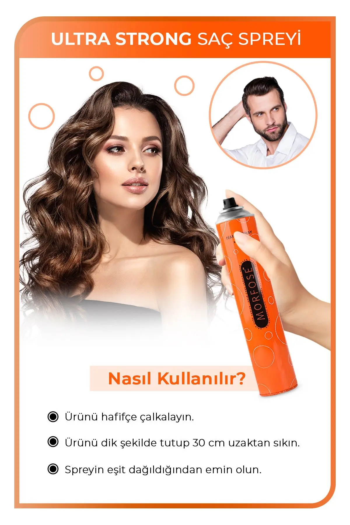 Saç Spreyi Ultra Strong Turuncu 400 ml 2 Adet