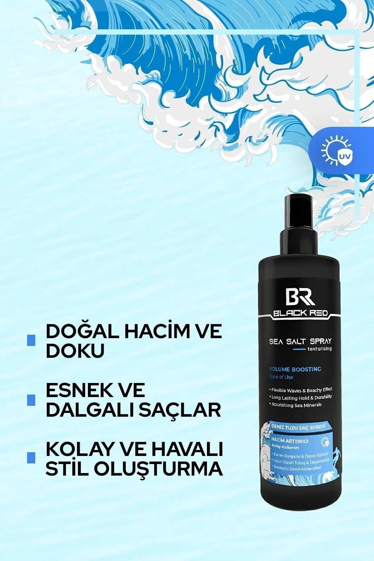 Saç Deniz Tuzu Spreyi - Sea Salt Spray Orta Tutuşlu Hacimlendirir Anti Uv Saç Şekillendirici