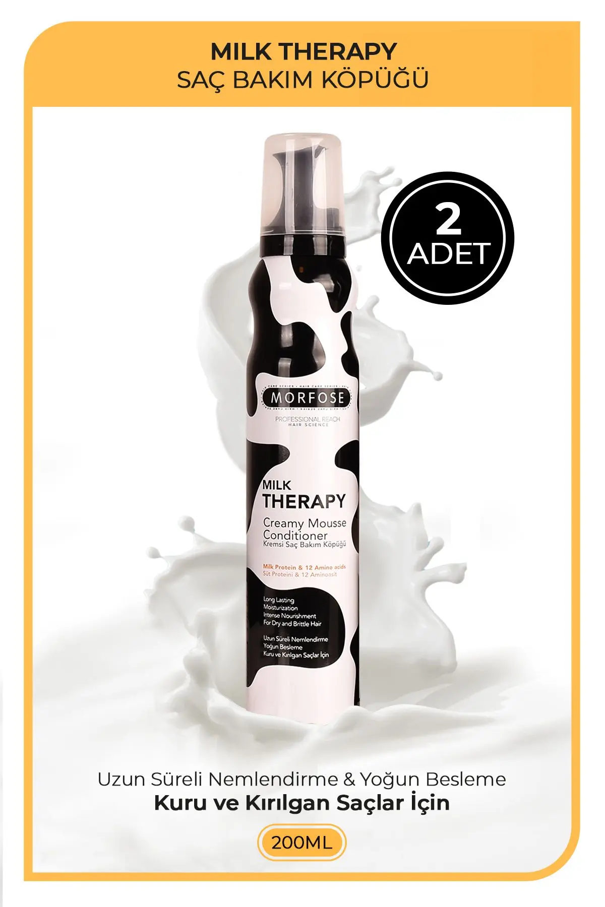 Morfose Milk Theraphy Saç Köpüğü 200 ml X 2 Adet 8680678800052