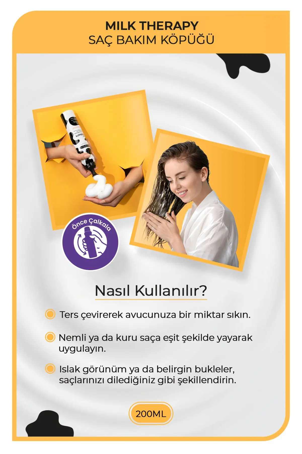 Milk Theraphy Saç Köpüğü 200 ml X 2 Adet 8680678800052