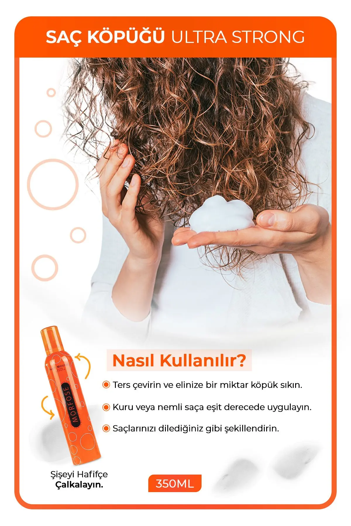 Turuncu Saç Şekillendirici Köpük (MOUSSE) | Ultra Strong 2x350ml.