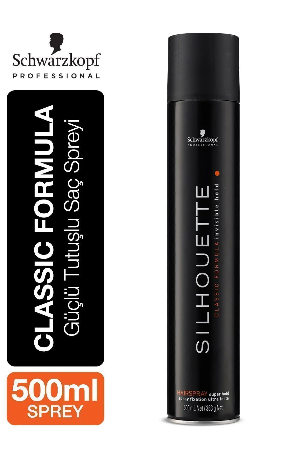 Silhouette Süper Tutucu Kalıcı Saç Spreyi 500ml | Ultra Güçlü Tutuş, Yapışmaz, Tortu Bırakmaz