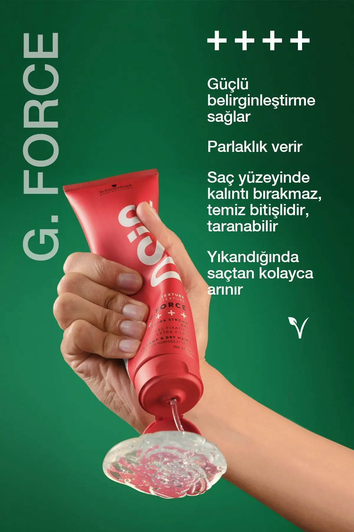 G.force Ekstra Güçlü Jel Saç Jölesi 150ml | Belirginleştirme, Kalıcı Tutuş Krem Parlaklık Jeli