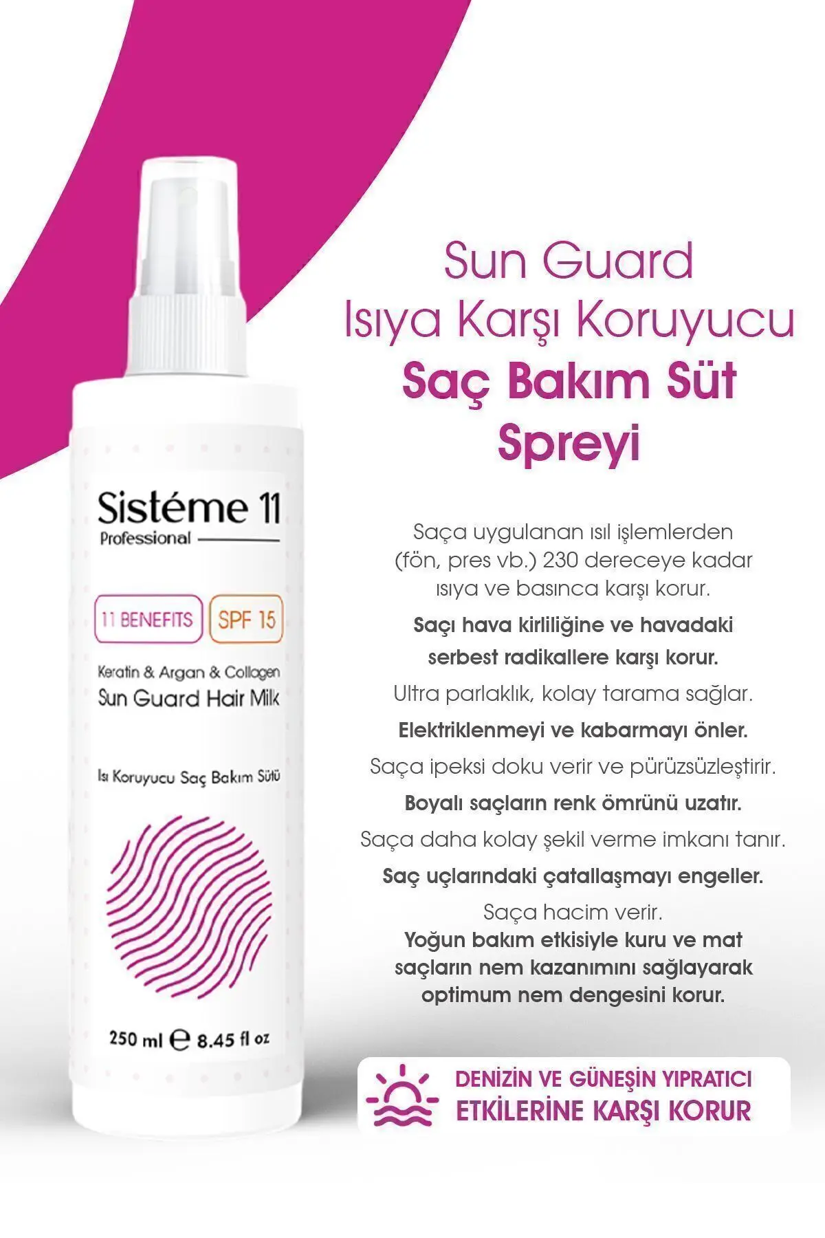 Sun Guard Isıya Karşı Koruyucu Saç Bakım Süt Spreyi 250 ml 8684091004165