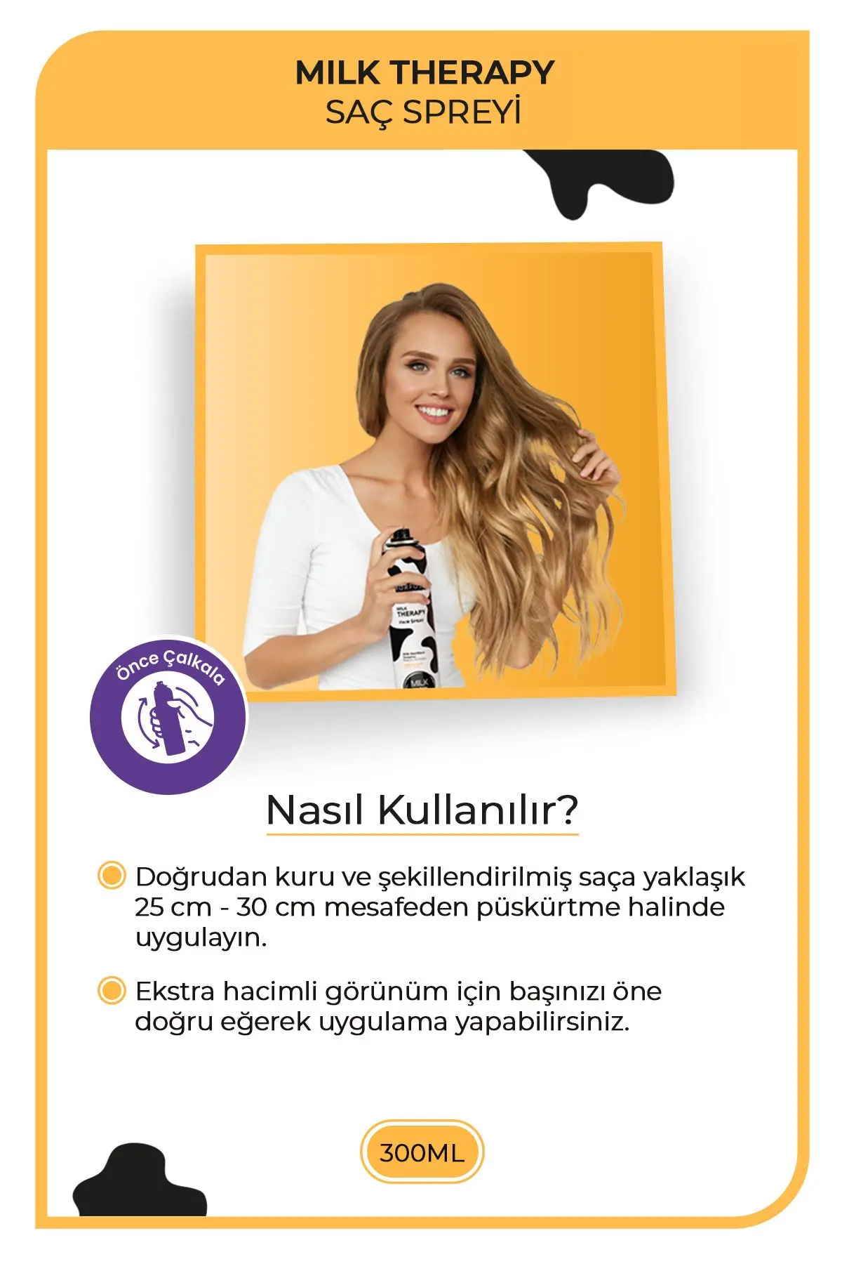 Milk Therapy Saç Spreyi 300 ml - Saça Şekil Veren Saç Bakım Spreyi