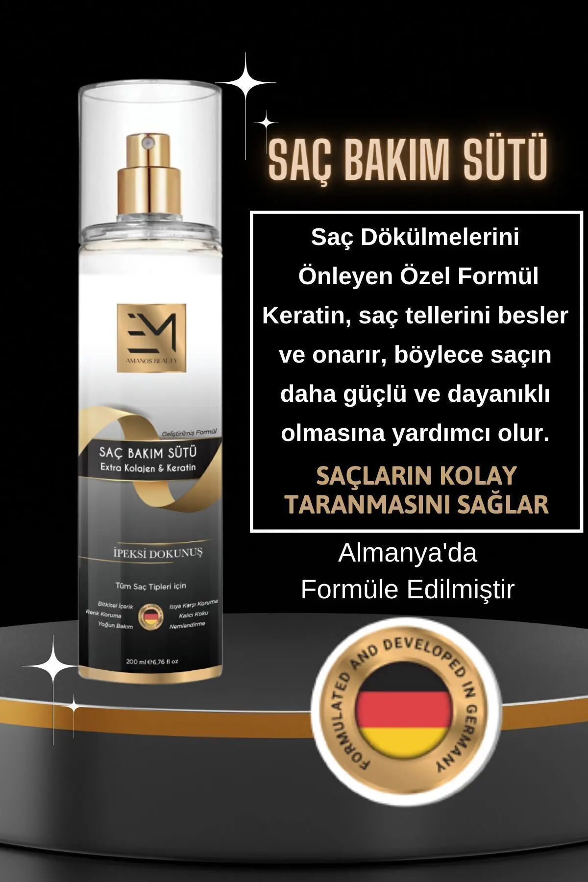 Unisex Saç Bakım Sütü - Doğal Keratin Ve Kolajen Bakımı - Kadın Erkek Kullanımına Uygundur