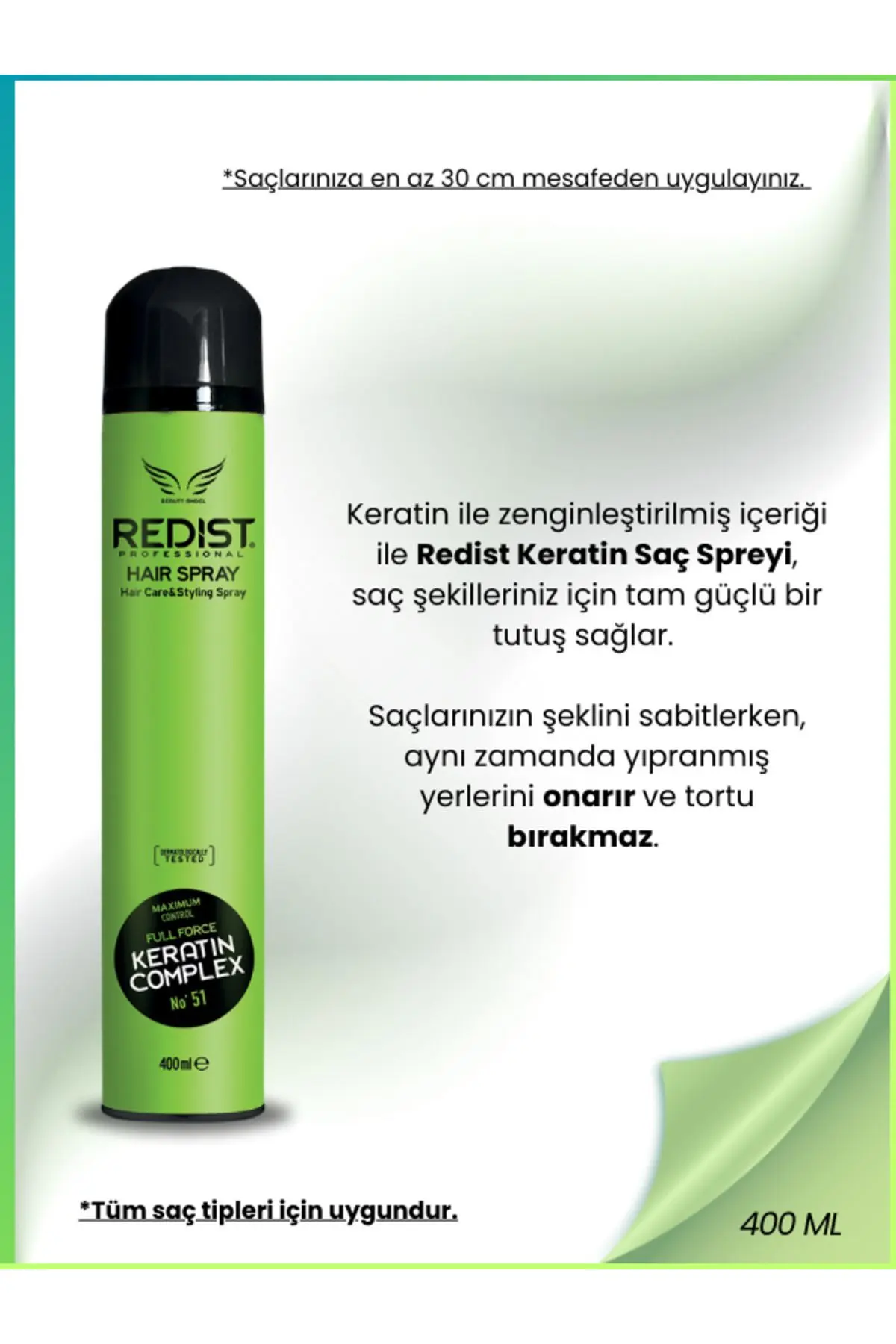 Keratin Ultra Güçlü Saç Spreyi – Canlı Ve Parlak Saçlar Için Uzun Süreli Tutucu – 400 ml