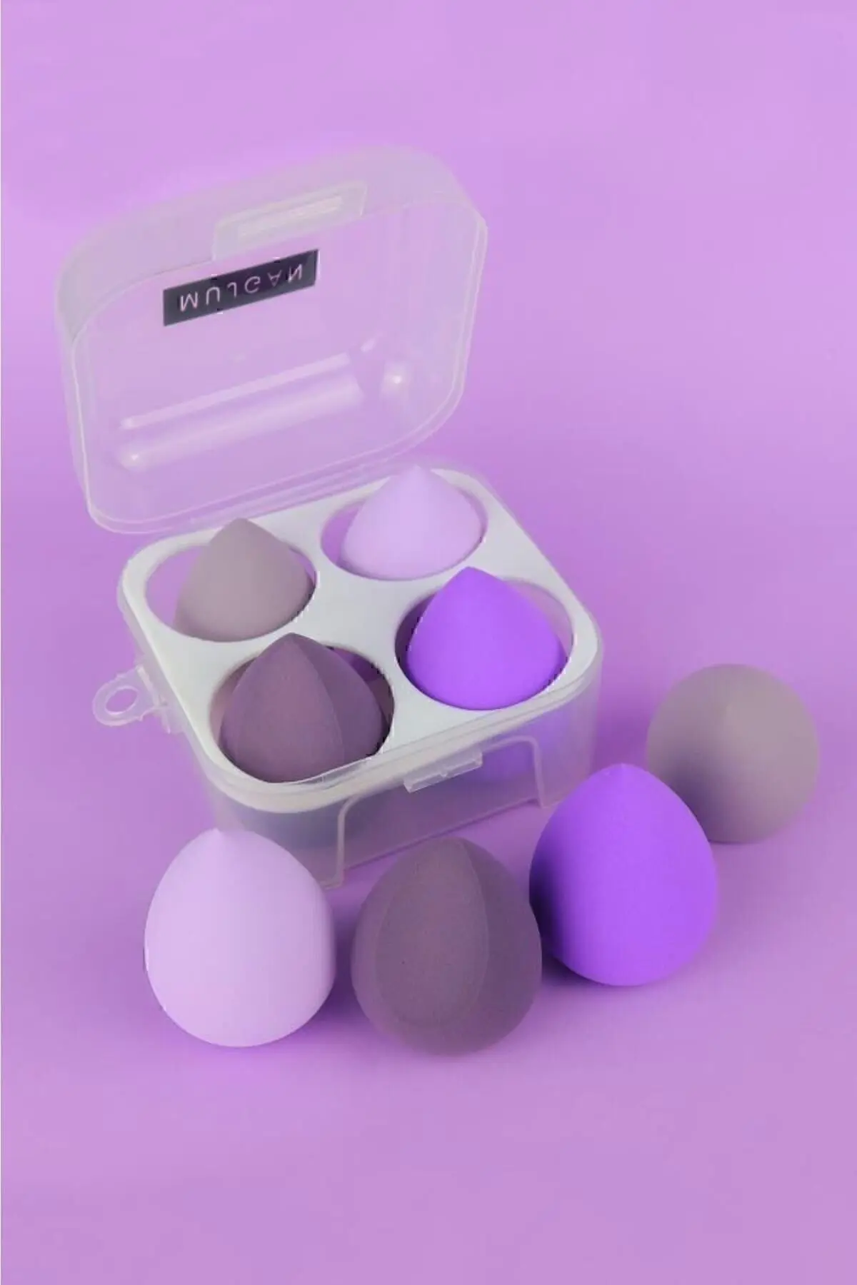 MUJGAN 4'lü Standlı Makyaj Süngeri Seti Mor Renk