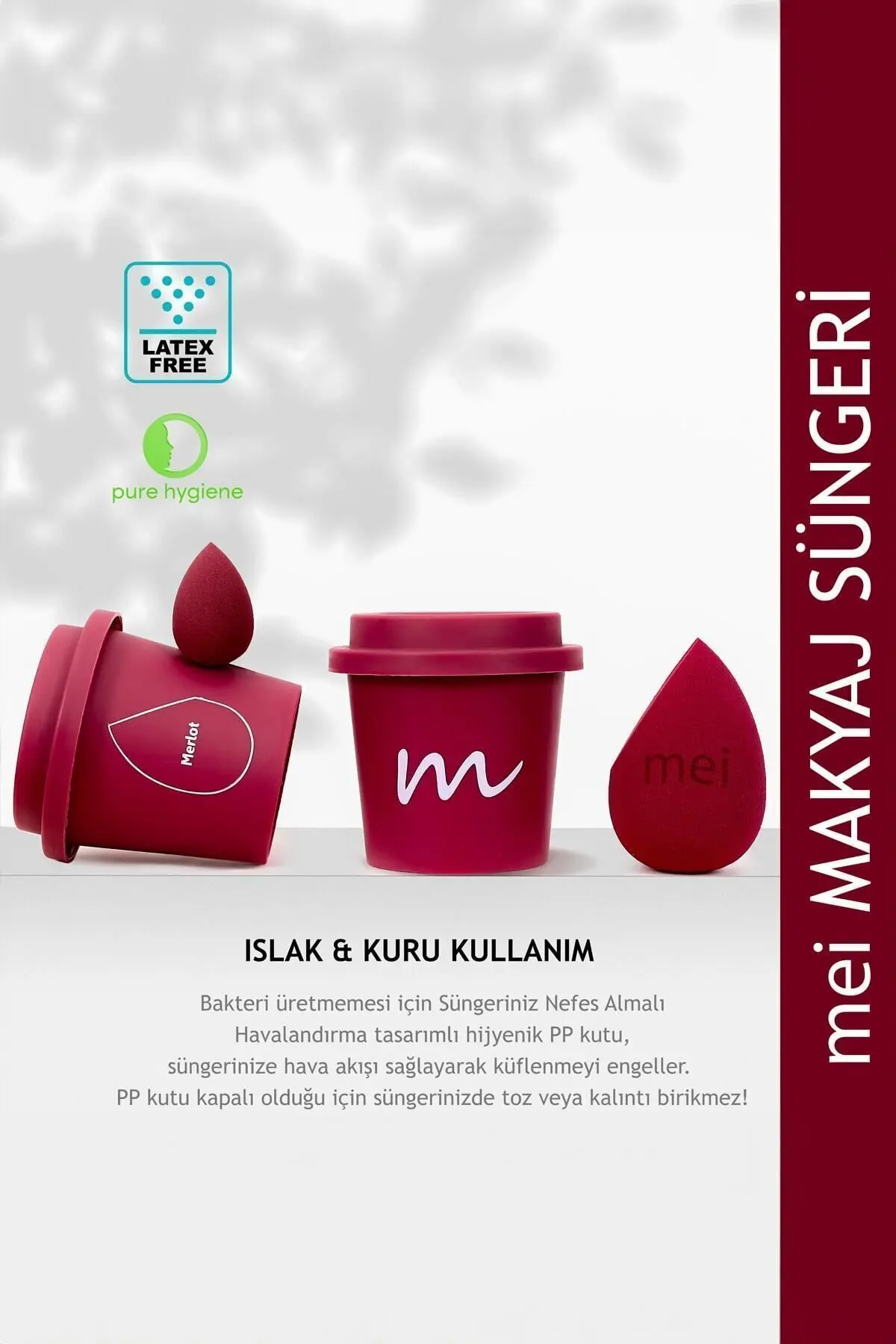 Makyaj Süngeri Fondöten Emmeyen Sponge Coffee Cup Hijyenik Merlot Pro 1 Mini