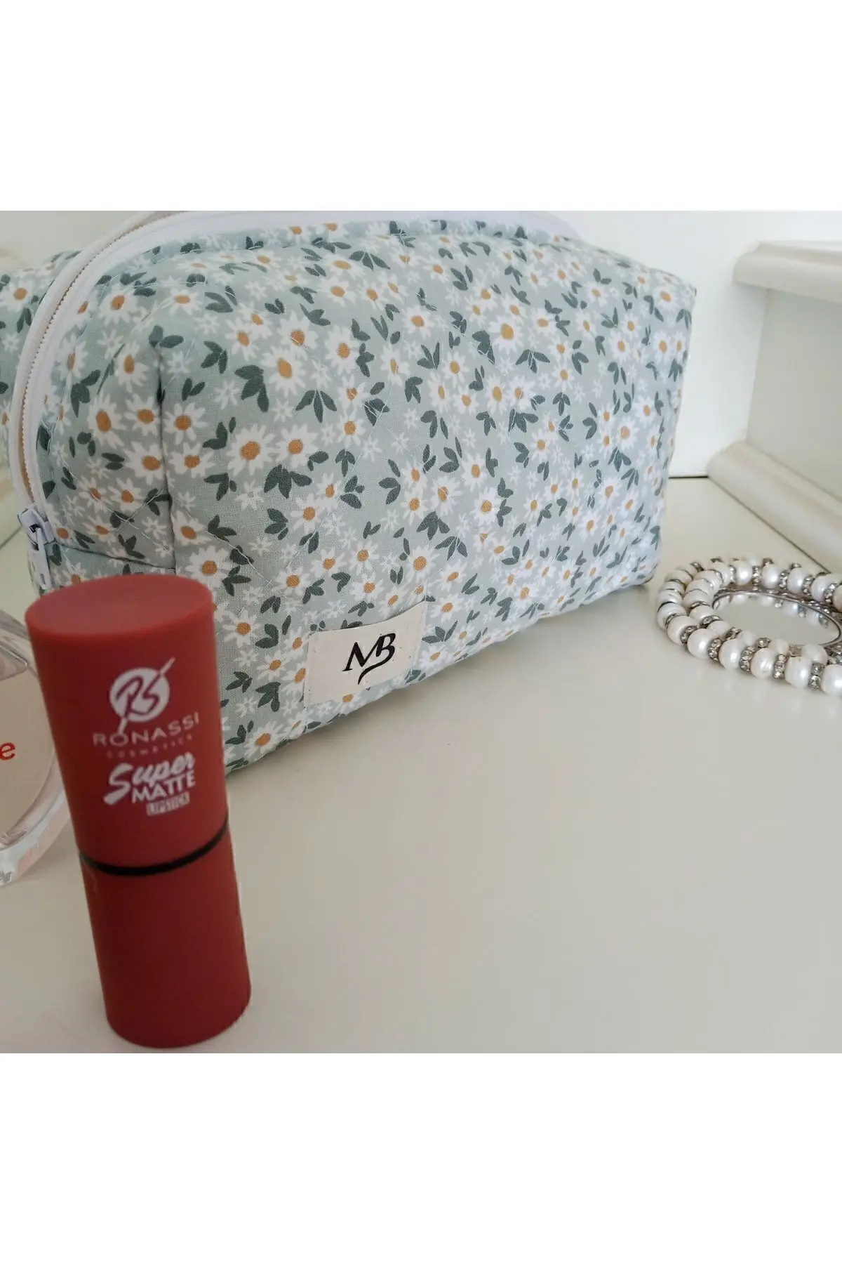 bahar papatyası makyaj çantası-büyük boy