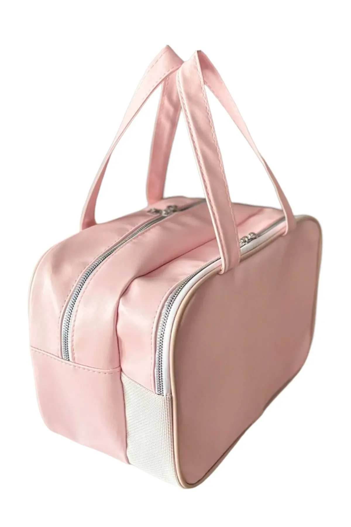 Çift Bölmeli Şeffaf Makyaj Ve Kozmetik Çantası-taşınabilir Seyahat Banyo Saklama Çantası-XL BOY