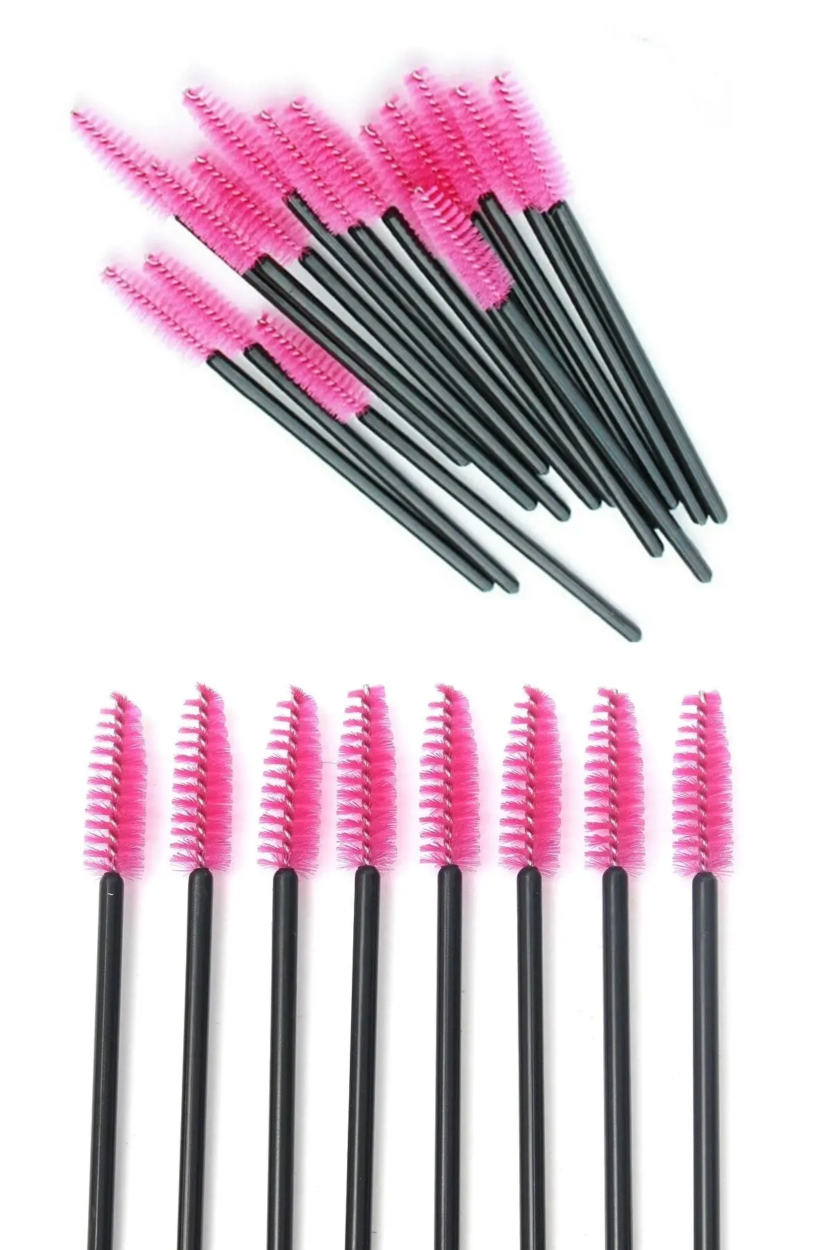 50'li Pembe Kaş Kirpik Tarama Fırçası Lıftıng Ve Kalıcı Makyaj Uygulamaları Için