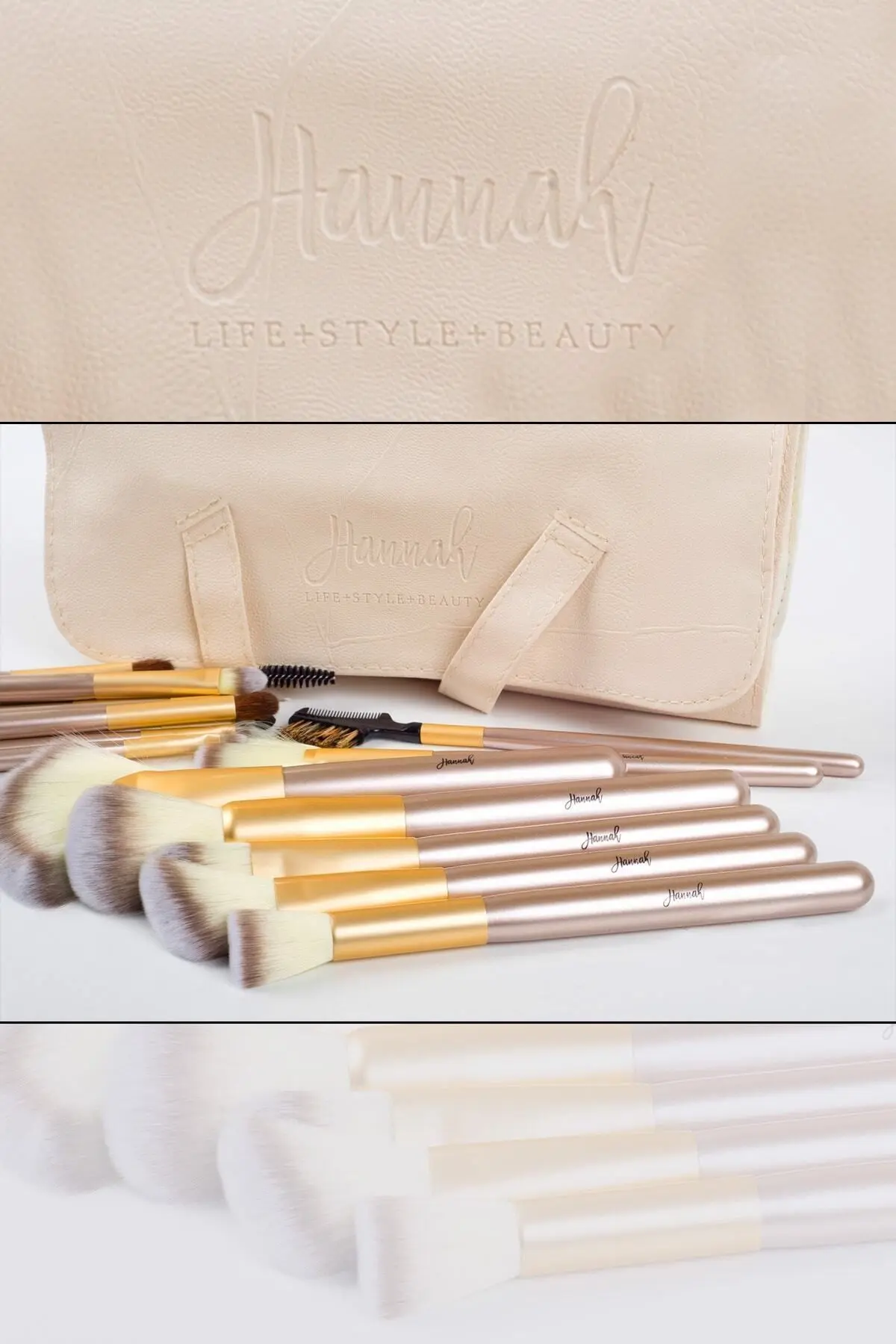 18 Parça Makyaj Fırça Seti Krem