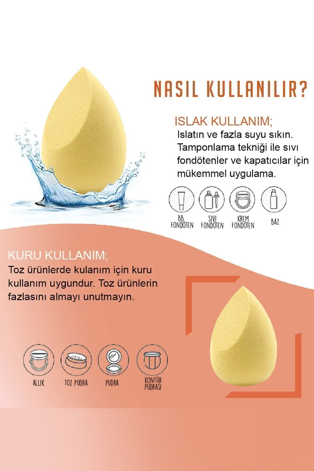 4'lü Kutulu Makyaj Süngeri Seti