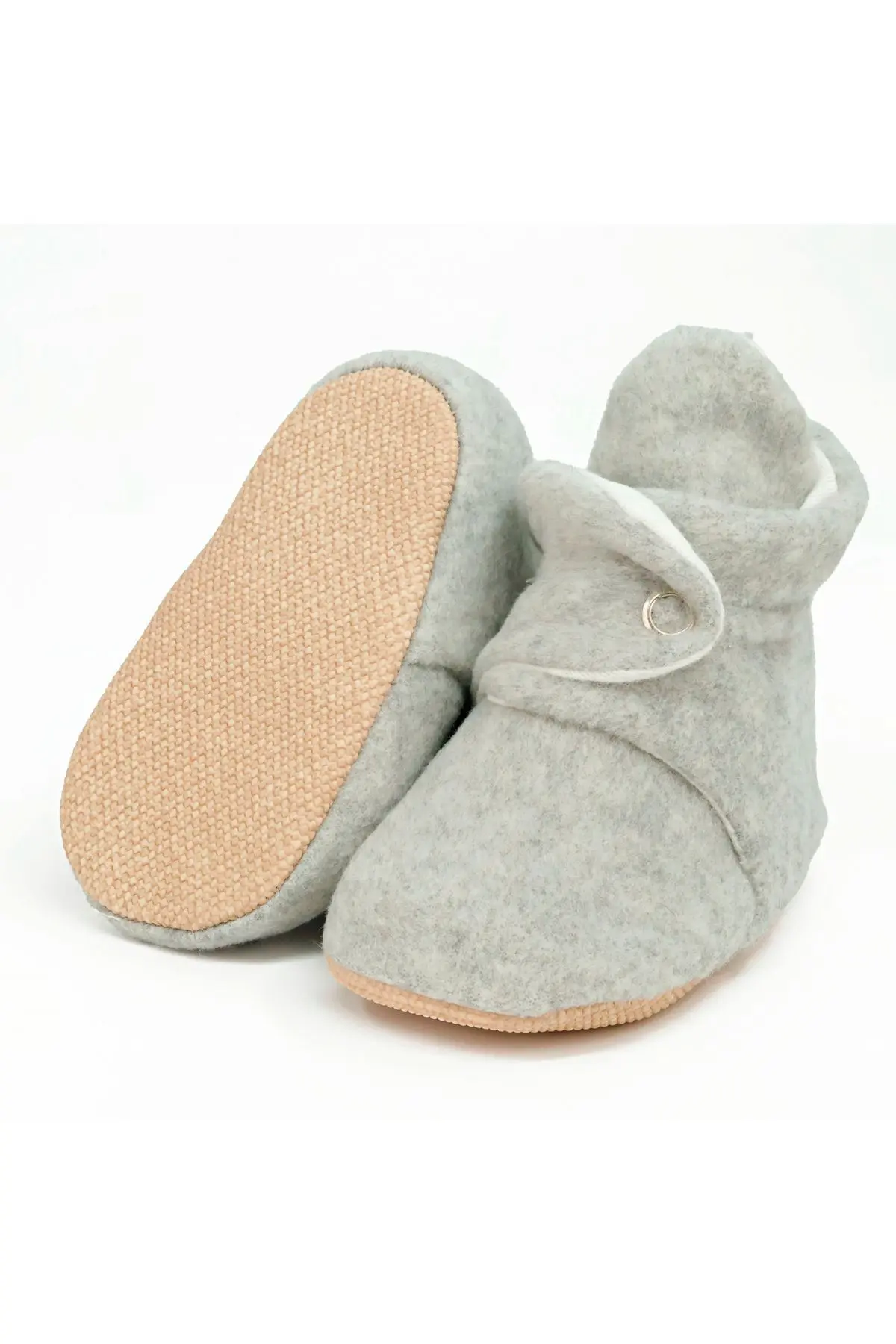 Ella Bonna Kaydırmaz Taban, Organik Pamuk Astarlı,Terletmez,Üşütmez ,Ella Bonna Basic Gri Panduf