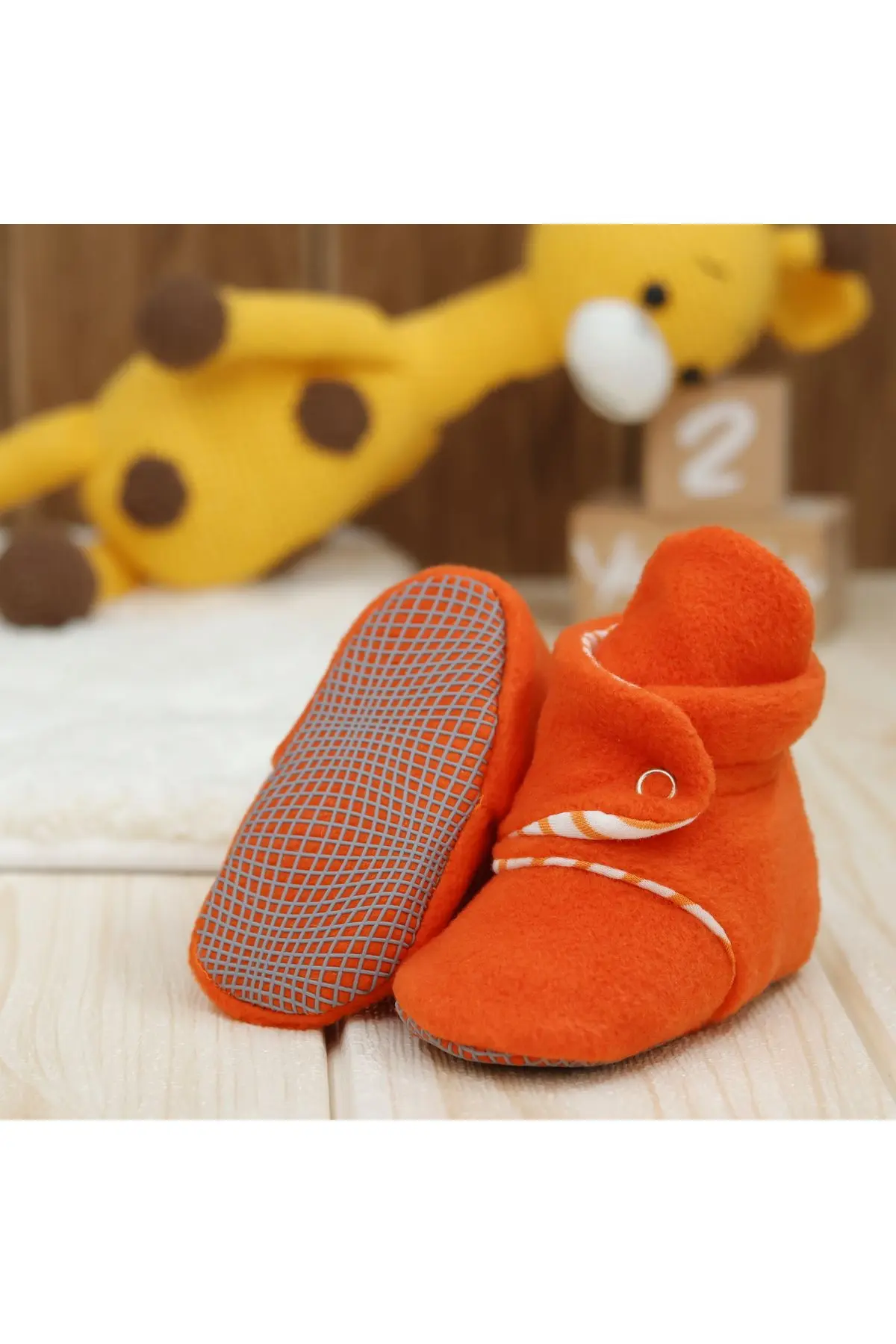 Kaydırmaz Taban, Bebek Pandufu, Ilkadım Ev Patiği, Terletmeyen Organik Pamuk Astarlı