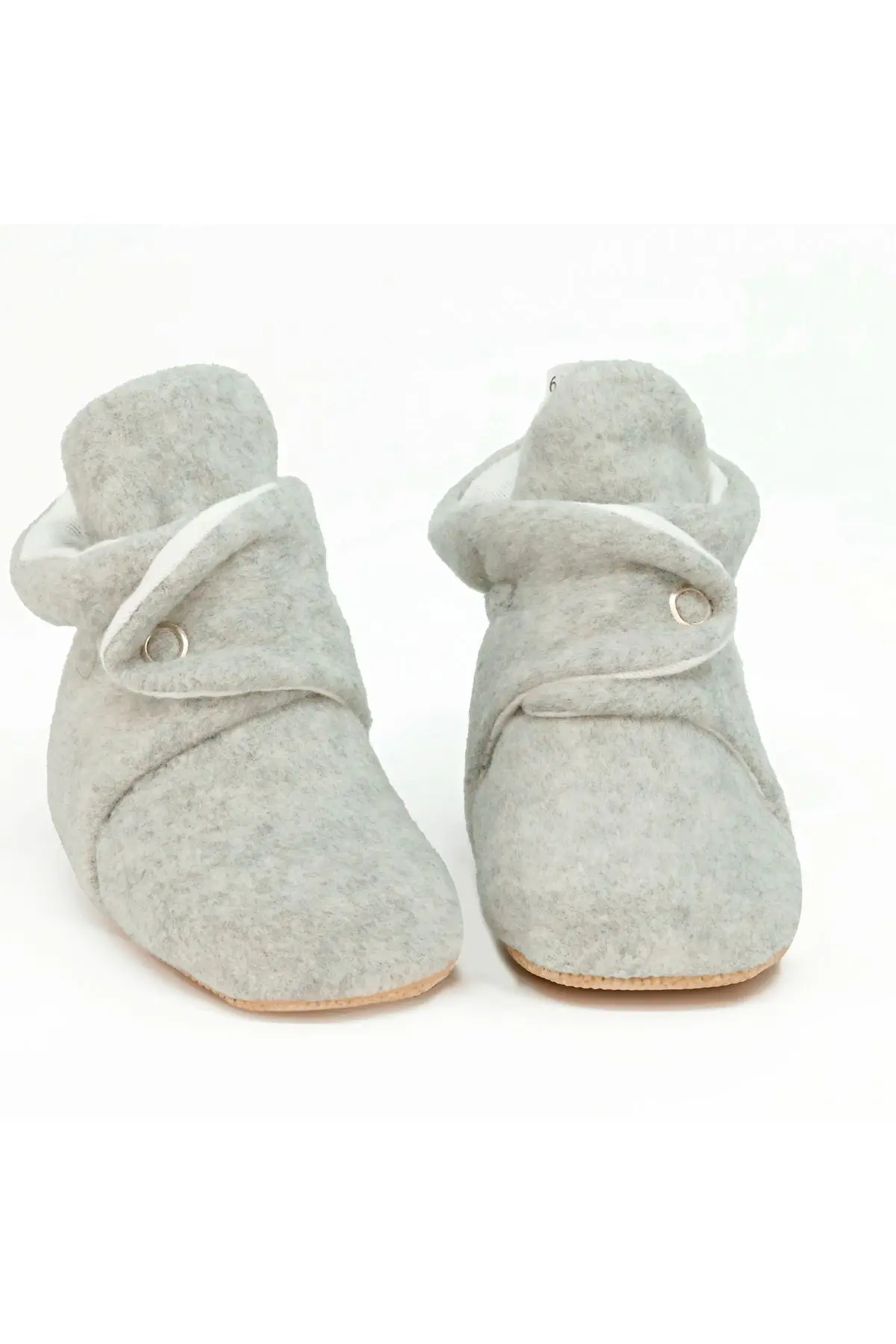 Kaydırmaz Taban, Organik Pamuk Astarlı,Terletmez,Üşütmez ,Ella Bonna Basic Gri Panduf