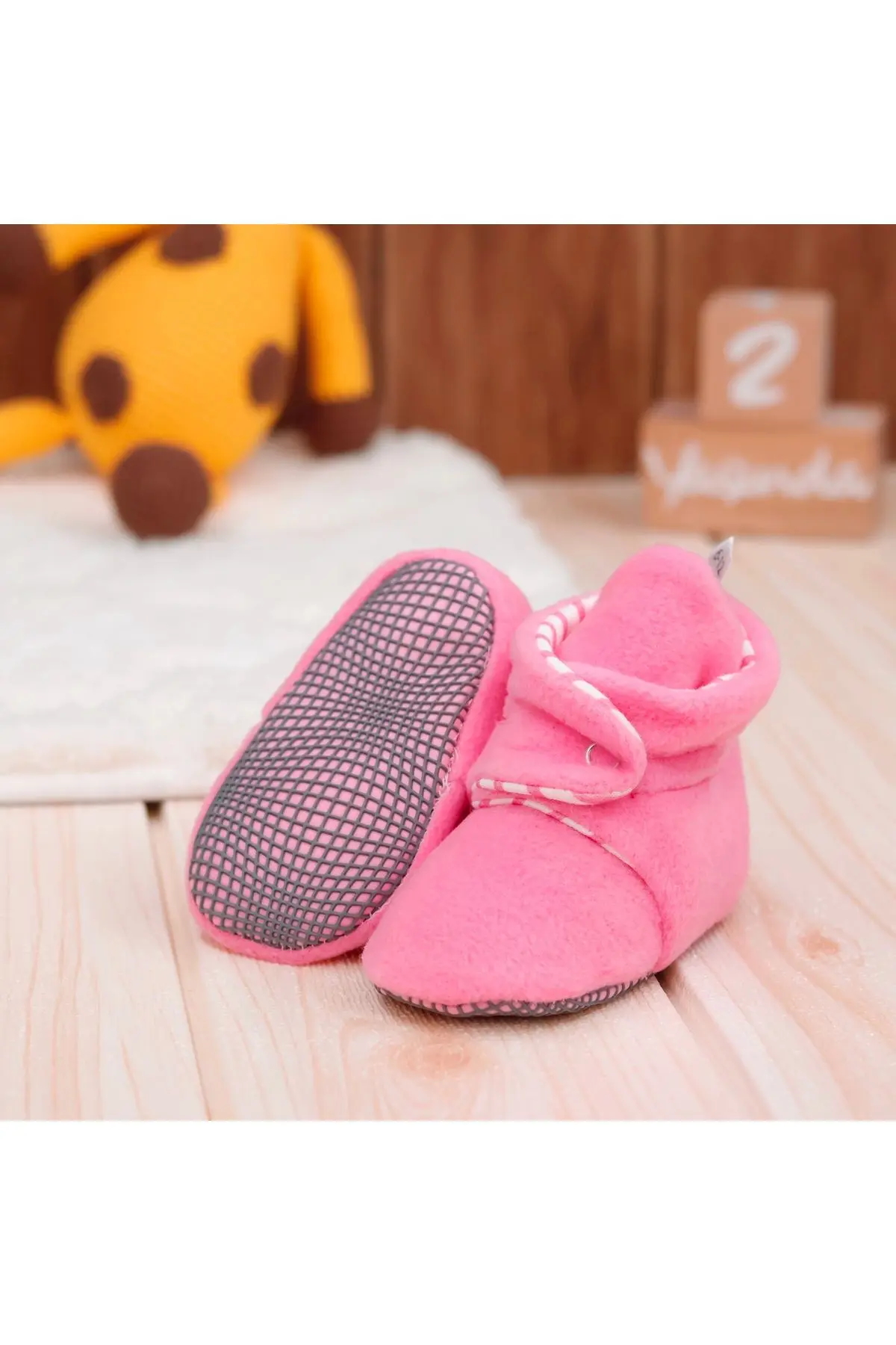 Kaydırmaz Taban, Bebek Pandufu, Ilkadım Ev Patiği, Terletmeyen Organik Pamuk Astarlı