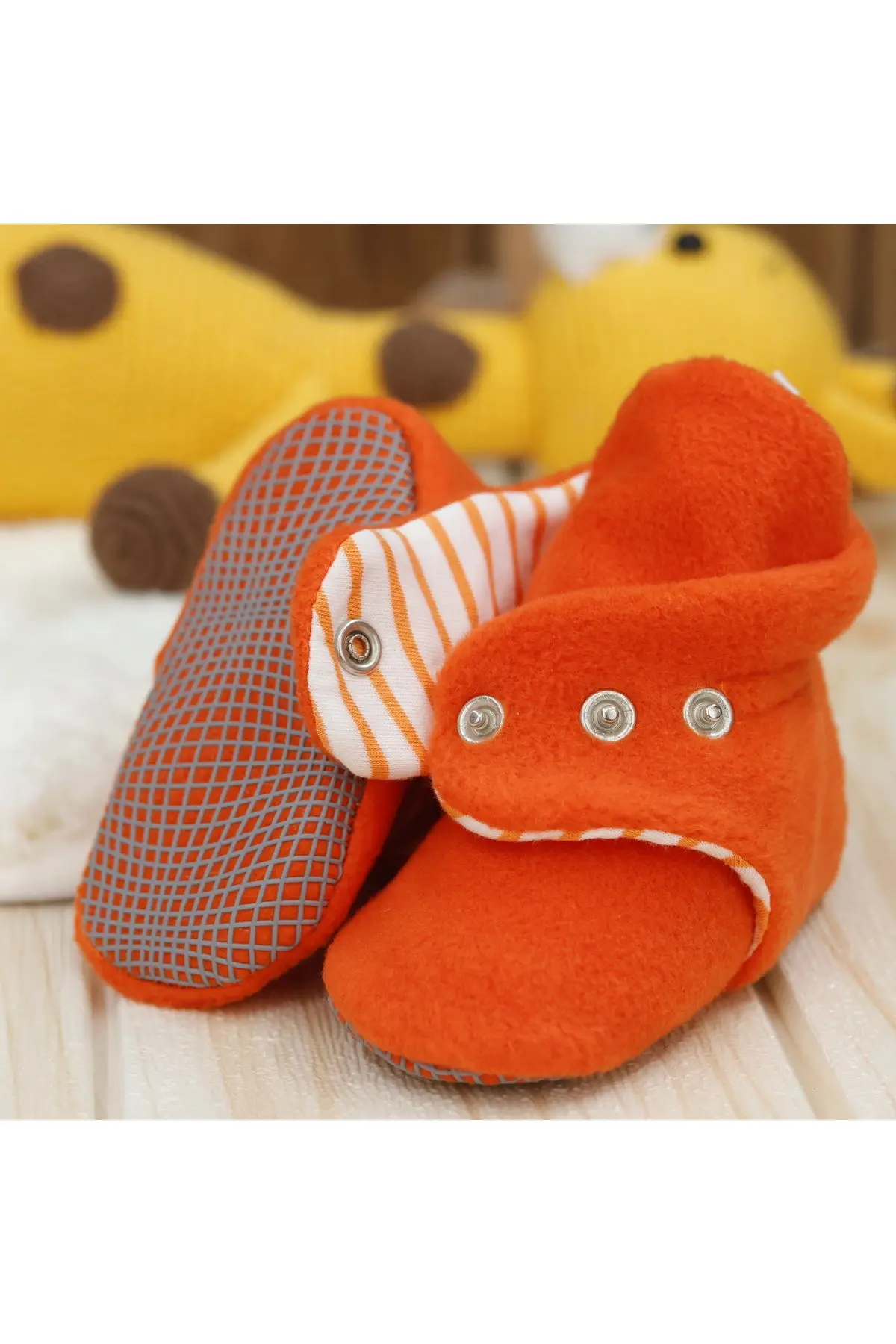 Kaydırmaz Taban, Bebek Pandufu, Ilkadım Ev Patiği, Terletmeyen Organik Pamuk Astarlı