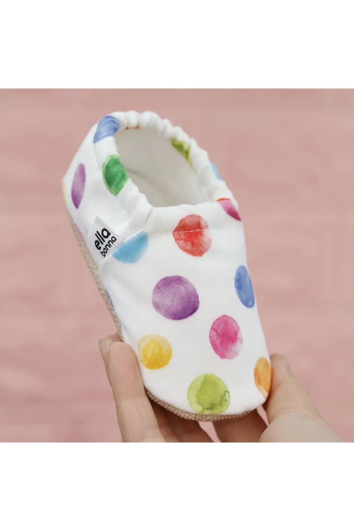 Kaydırmaz Taban Renkli Noktalar Bebek Patik, Ev Botu Terliği Kreş Ayakkabısı Panduf