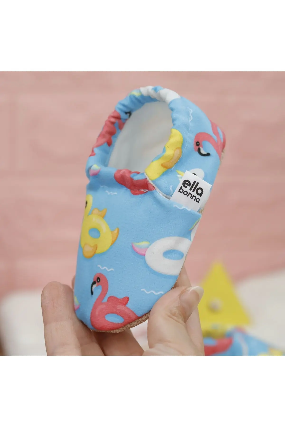 Kaydırmaz Taban Ördek Desenli Bebek Patik, Ev Botu Terliği Kreş Ayakkabısı Panduf