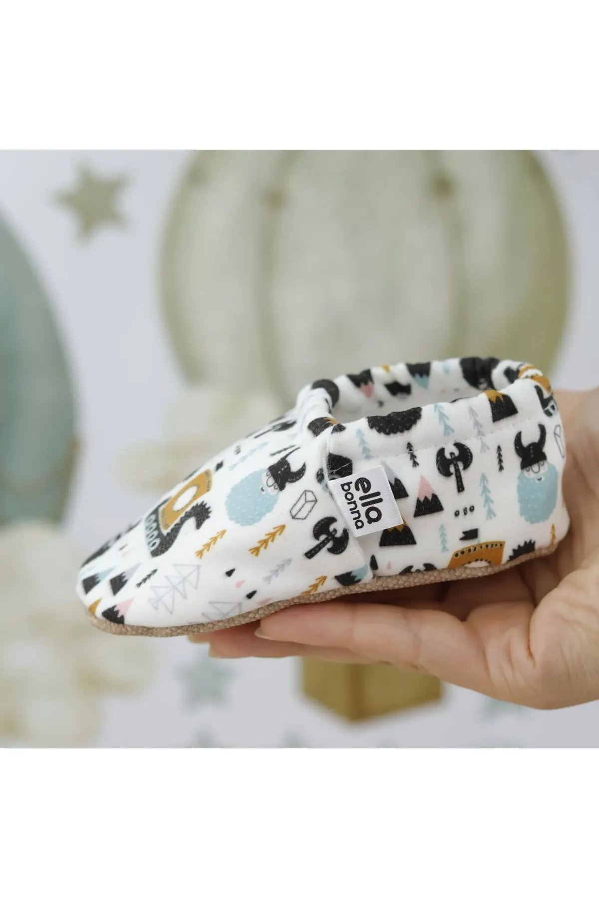 Kaydırmaz Taban Vikingler Bebek Patik, Ev Botu Terliği Kreş Ayakkabısı Panduf