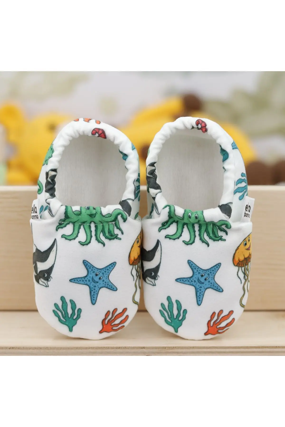 Kaydırmaz Taban Deniz Hayvanları Bebek Patik, Ev Botu Terliği Kreş Ayakkabısı Panduf
