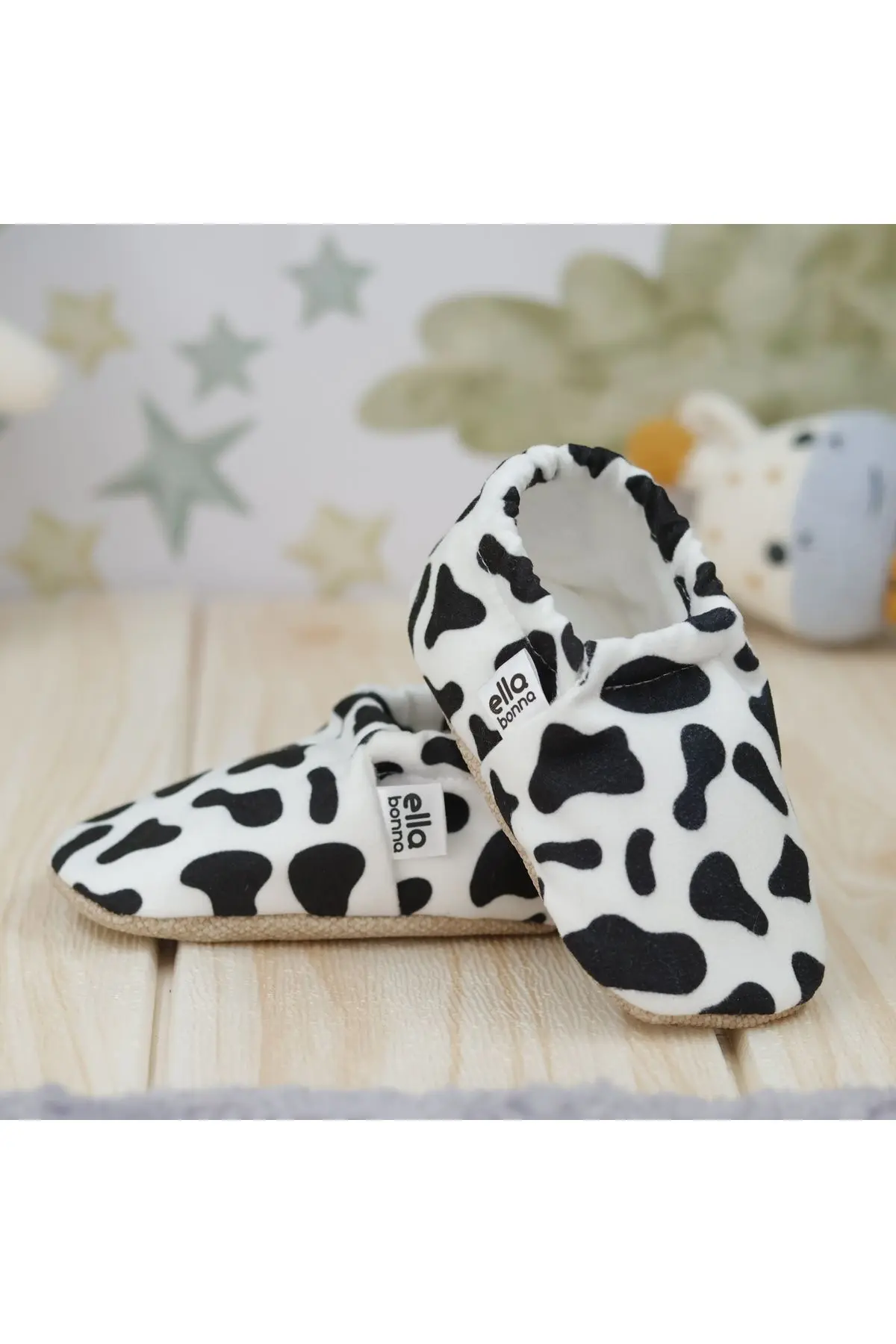 Kaydırmaz Taban Inekli Bebek Patiği, Ev Botu Terliği Kreş Ayakkabısı Panduf