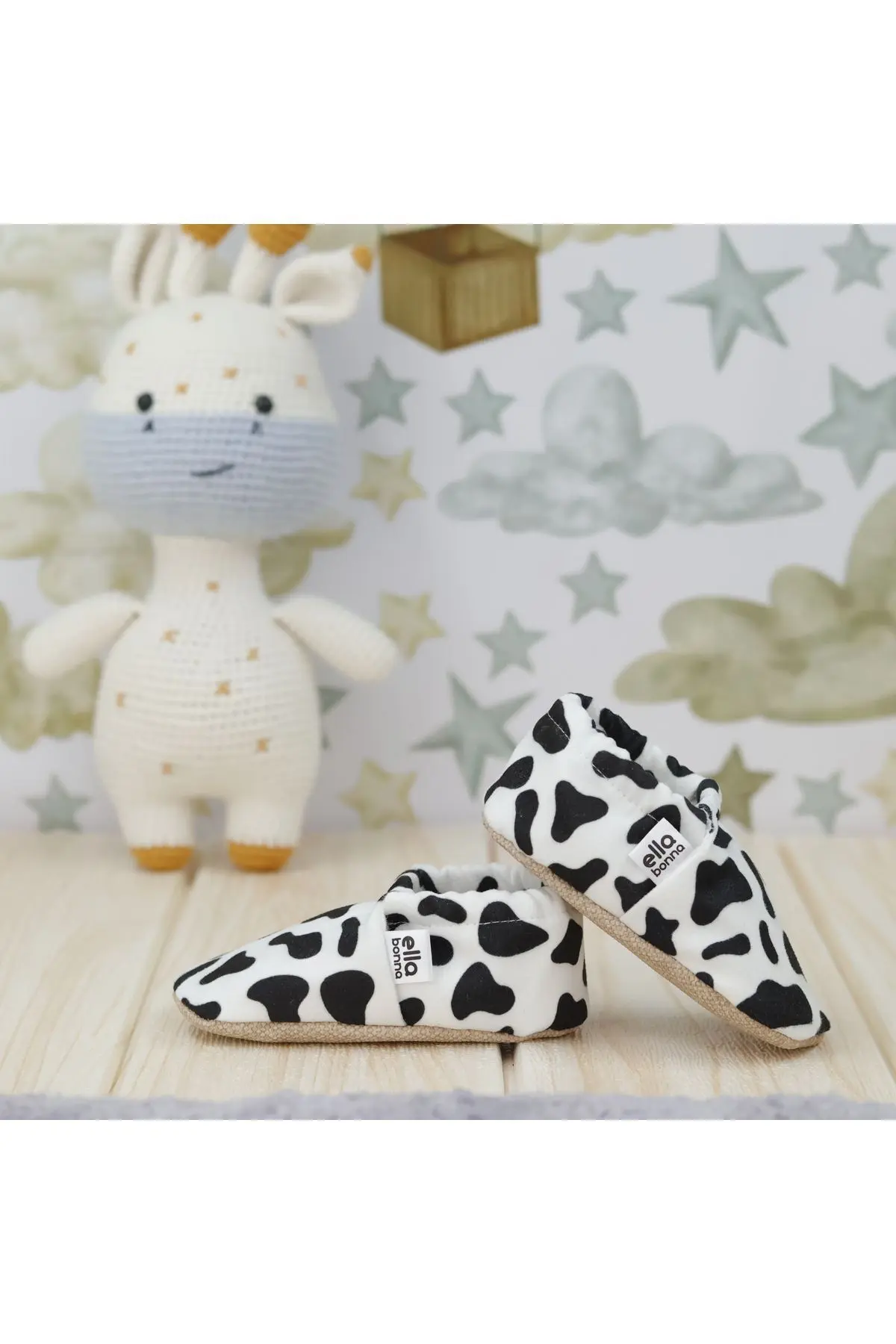 Kaydırmaz Taban Inekli Bebek Patiği, Ev Botu Terliği Kreş Ayakkabısı Panduf