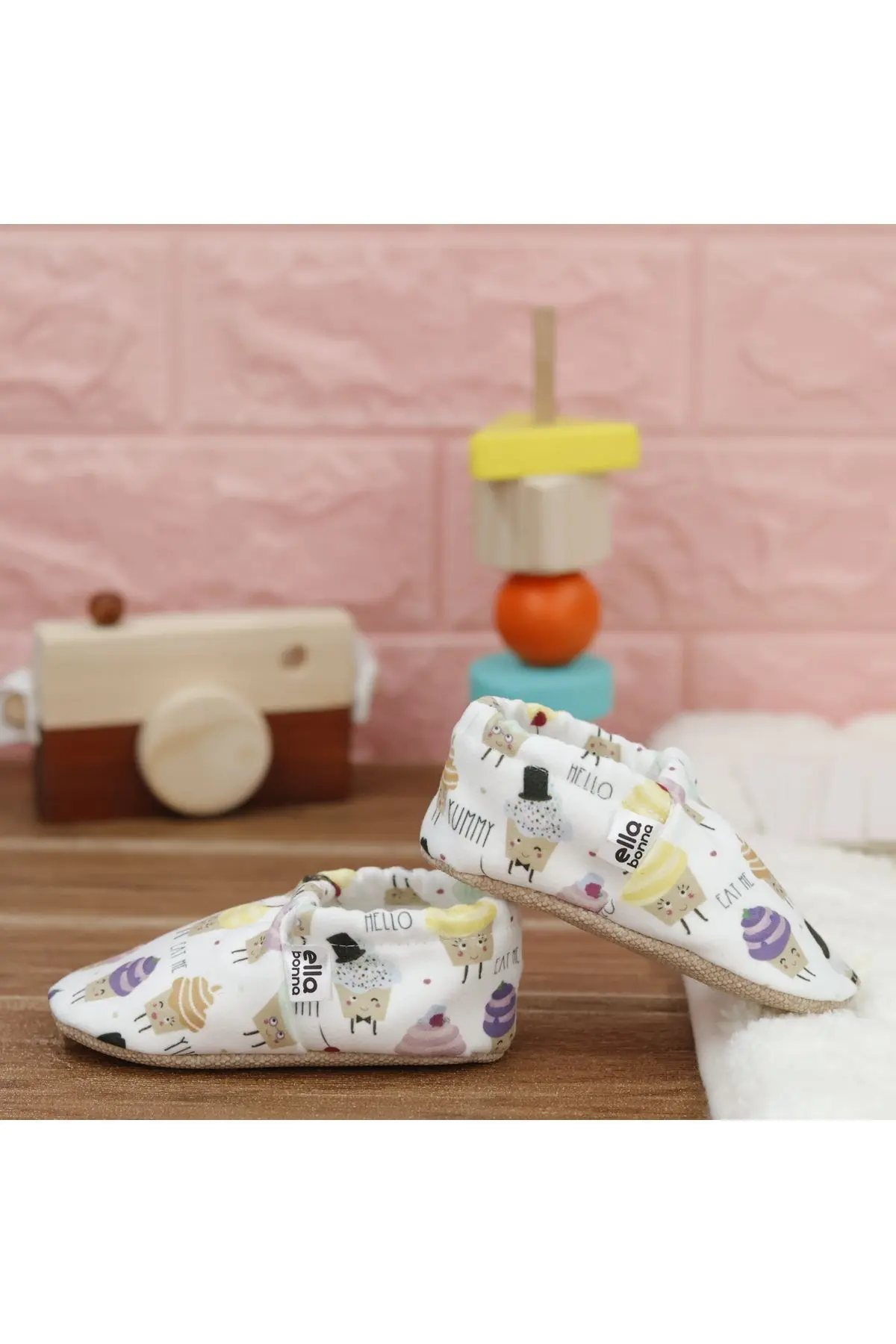 Kaydırmaz Taban Cupcake Bebek Patik, Ev Botu Terliği Kreş Ayakkabısı Panduf