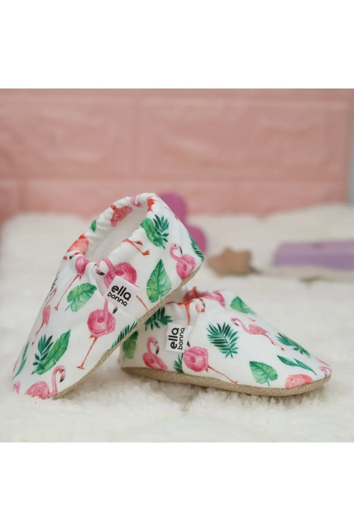 Kaydırmaz Taban Flamingo Bebek Patik, Ev Botu Terliği Kreş Ayakkabısı Panduf