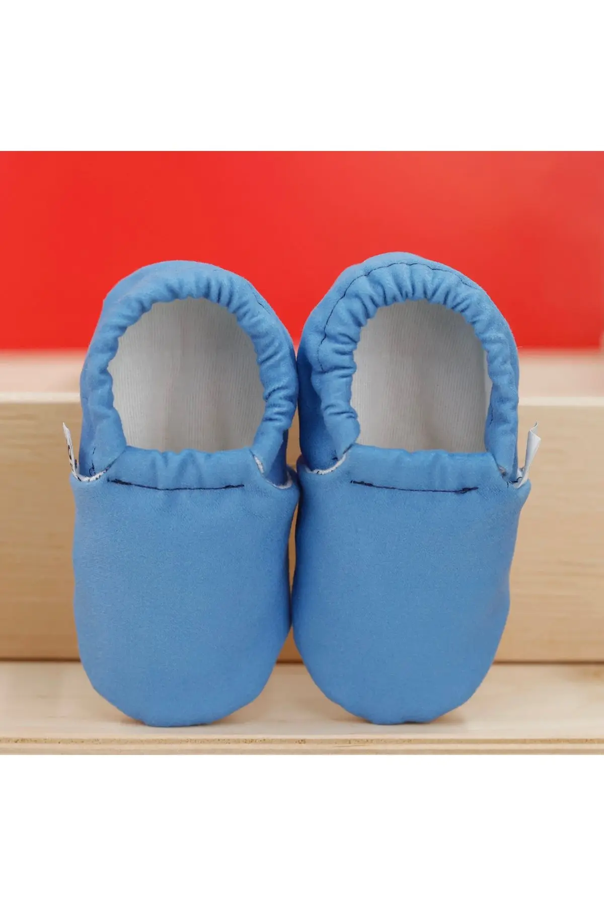 Kaydırmaz Taban Mavi Bebek Patik, Ev Botu Terliği Kreş Ayakkabısı Panduf