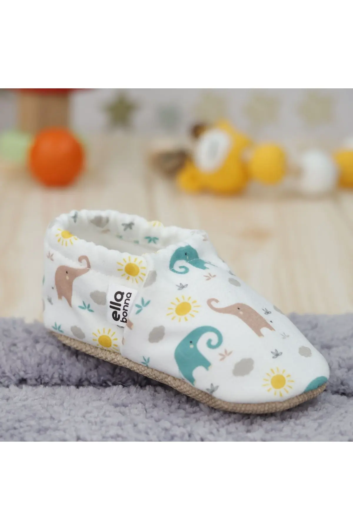 Kaydırmaz Taban ,Bebek Patik,Kreş Ayakkabısı Orman Hayvanları,Fil 2'LİPaket