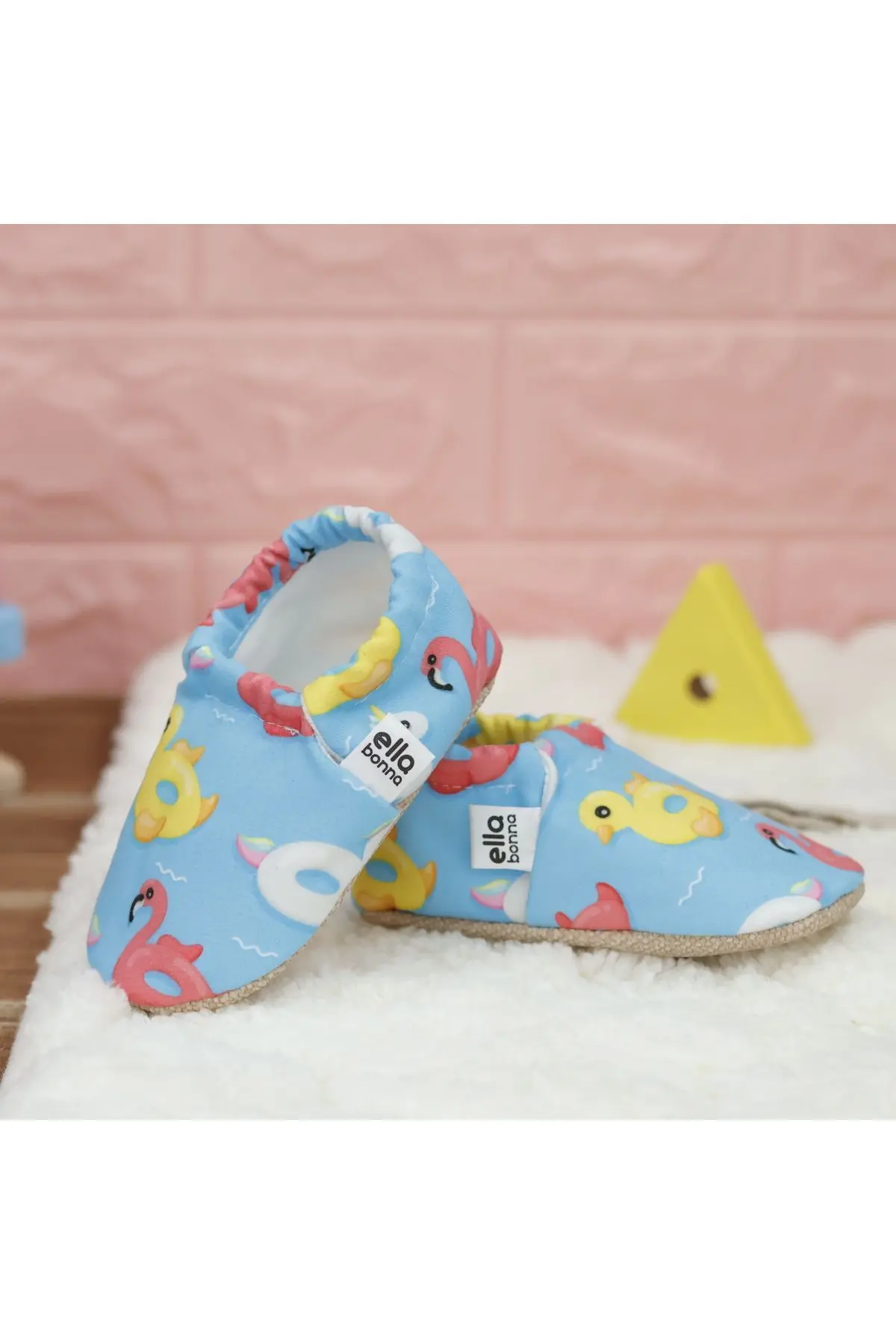 Kaydırmaz Taban Ördek Desenli Bebek Patik, Ev Botu Terliği Kreş Ayakkabısı Panduf