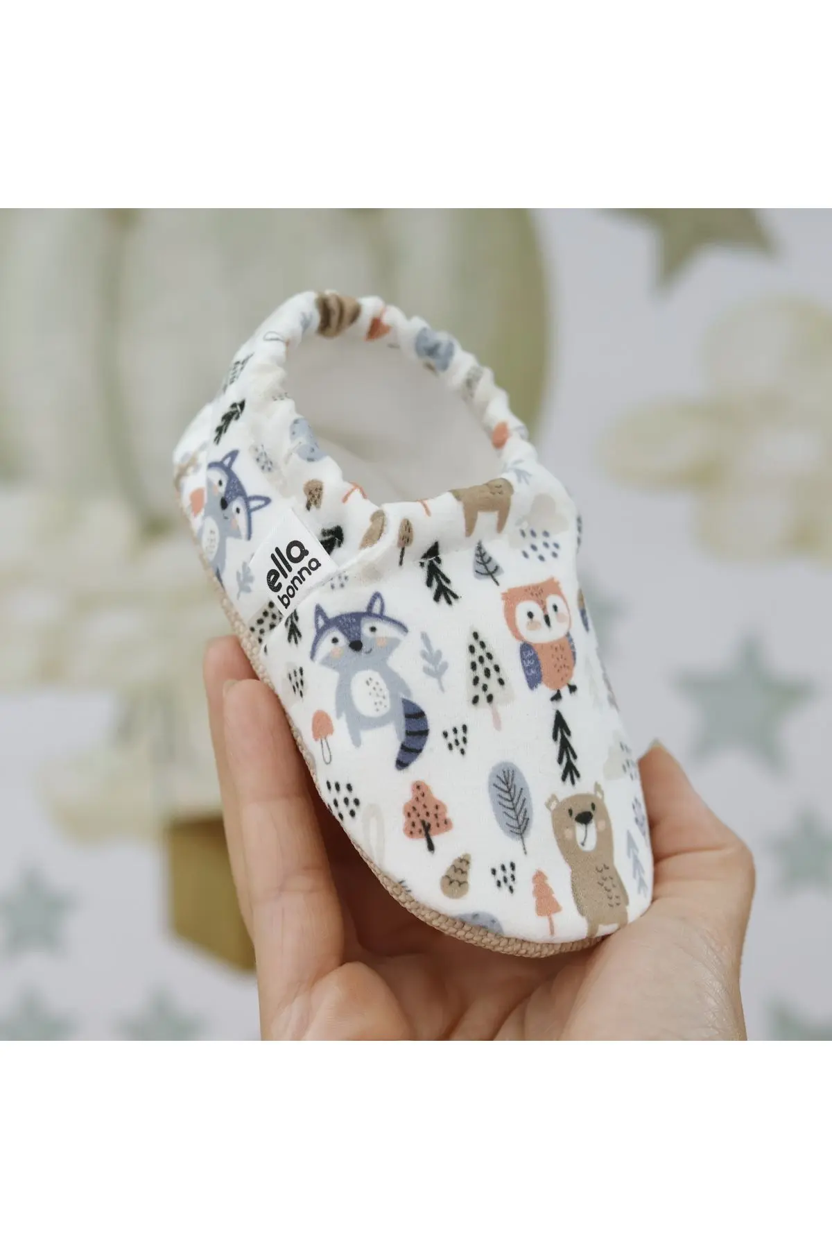 Kaydırmaz Taban ,Bebek Patik,Kreş Ayakkabısı Orman Hayvanları,Fil 2'LİPaket