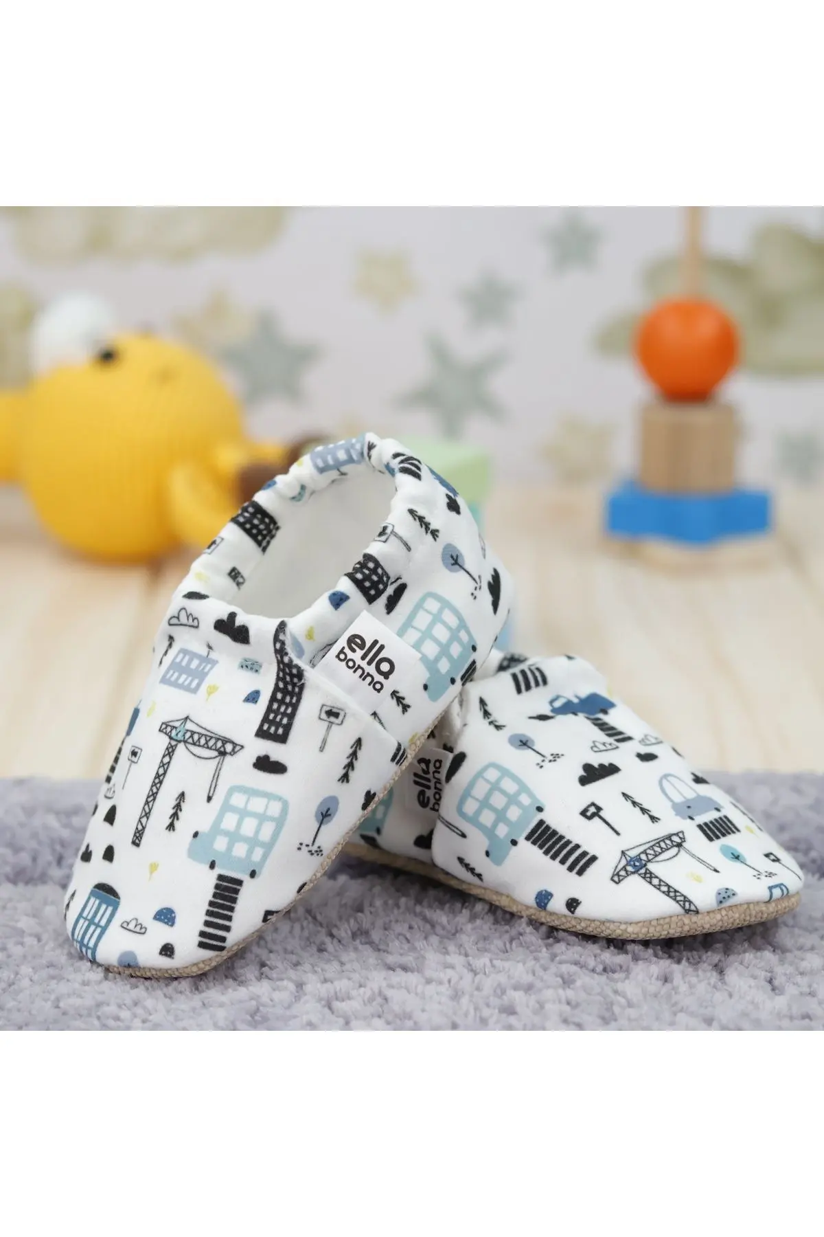 Kaydırmaz Taban Şehir Hayatı Bebek Patik, Ev Botu Terliği Kreş Ayakkabısı Panduf