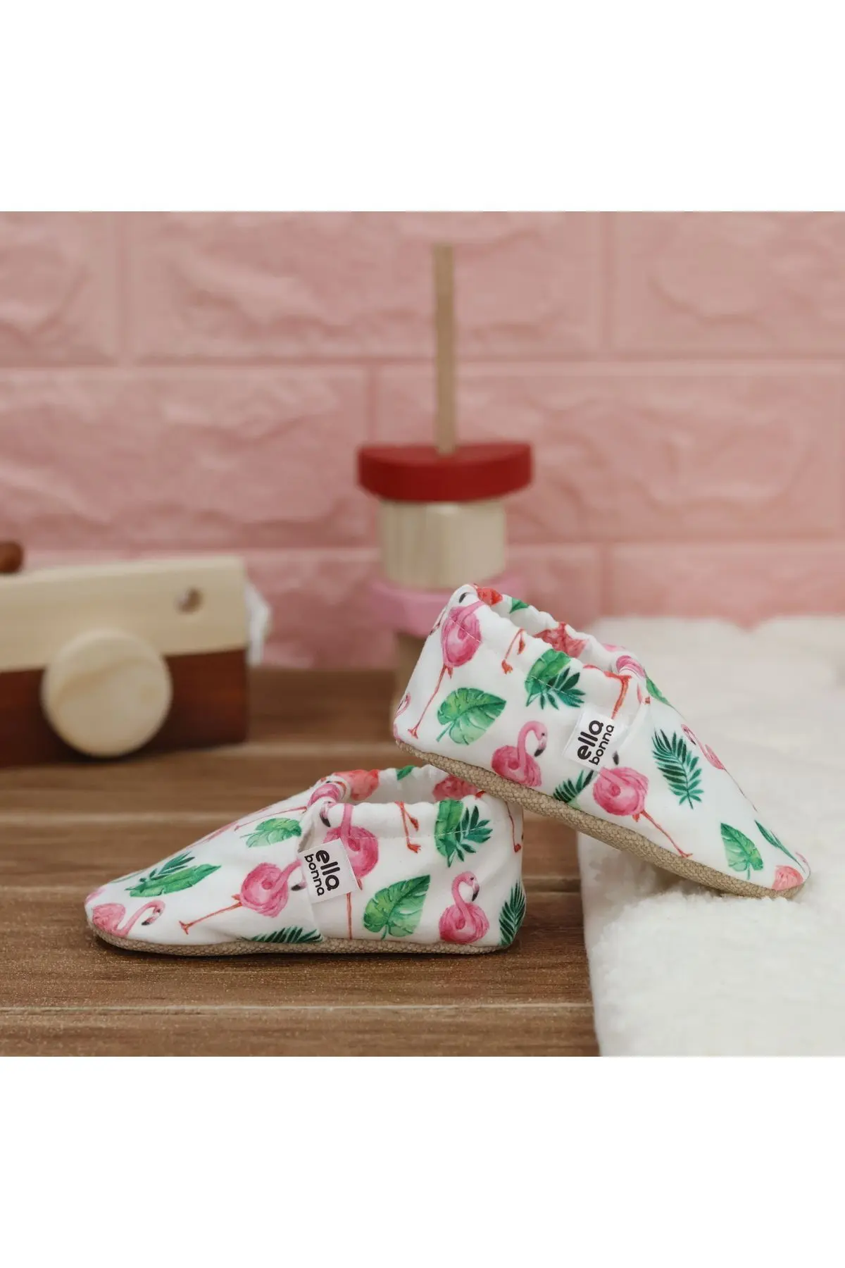 Kaydırmaz Taban Flamingo Bebek Patik, Ev Botu Terliği Kreş Ayakkabısı Panduf