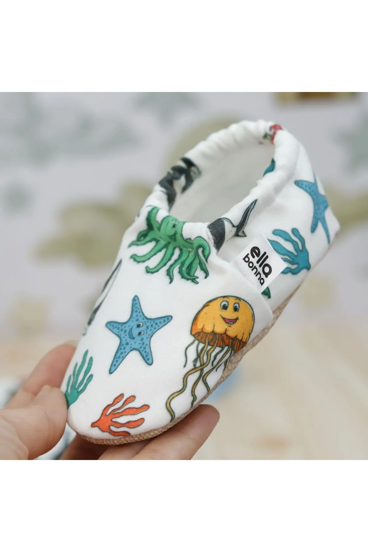 Kaydırmaz Taban Deniz Hayvanları Bebek Patik, Ev Botu Terliği Kreş Ayakkabısı Panduf