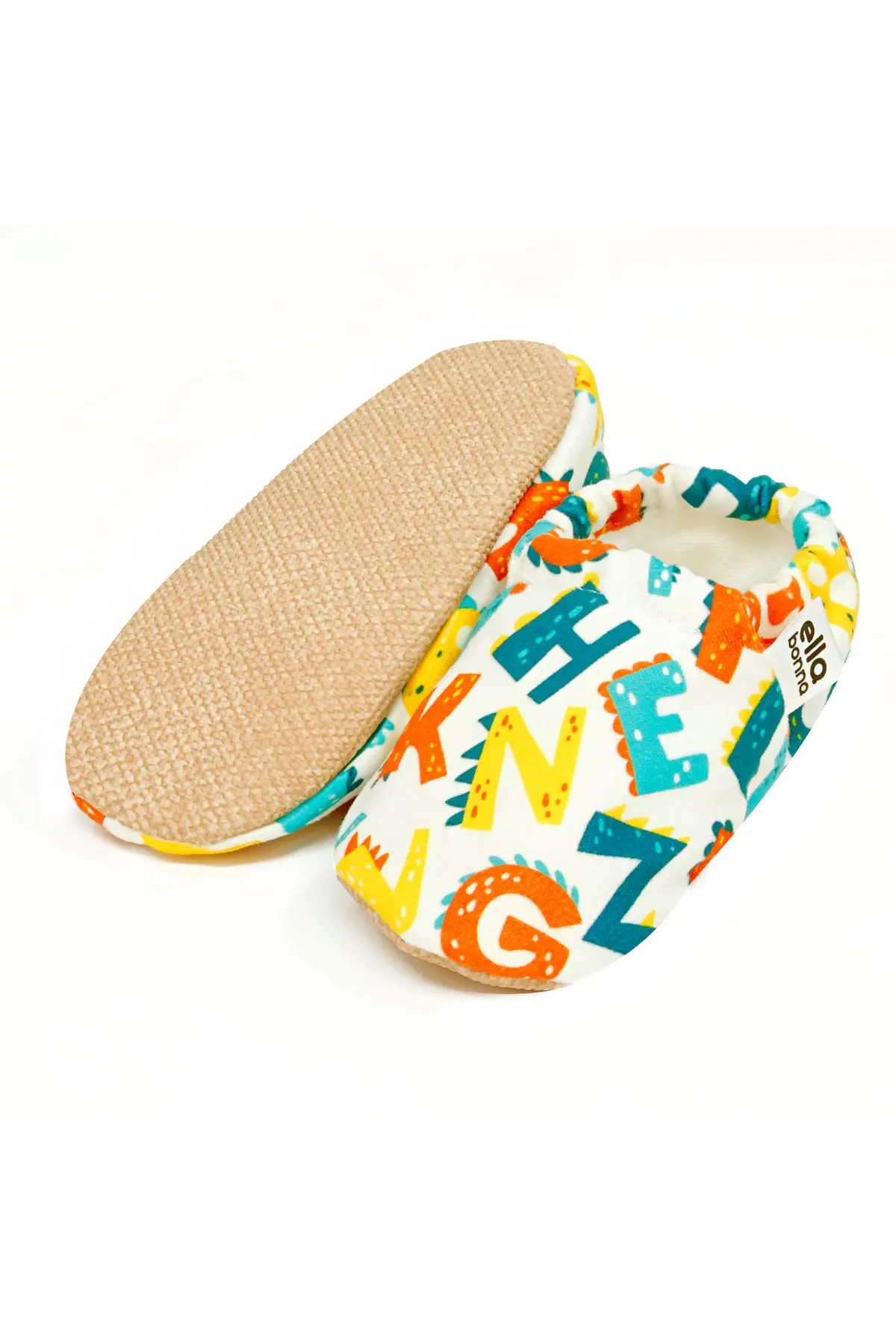 Kaydırmaz Taban Harf Desenli Bebek Patik, Ev Botu Terliği Kreş Ayakkabısı Panduf