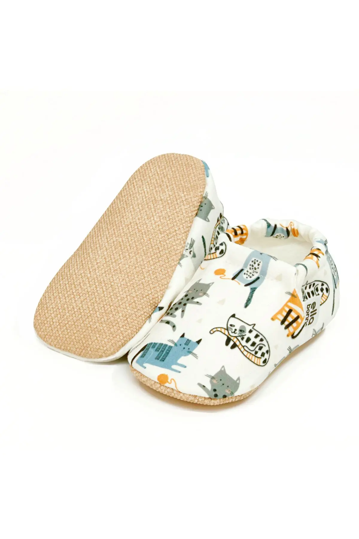 Kaydırmaz Taban Kedi Desenli Bebek Patik, Ev Botu Terliği Kreş Ayakkabısı Panduf