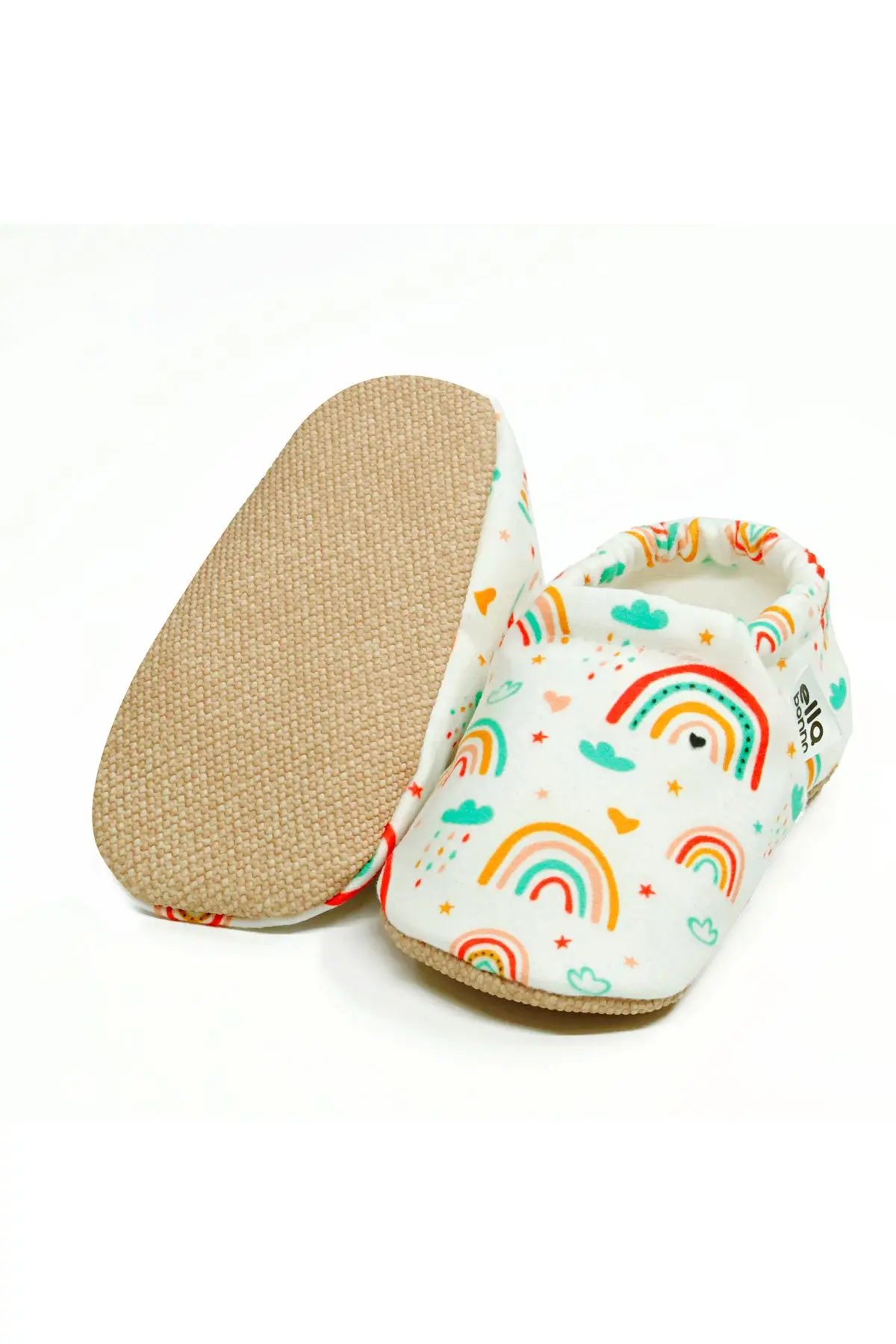 Kaydırmaz Taban Gökkuşağı Bebek Patik, Ev Botu Terliği Kreş Ayakkabısı Panduf