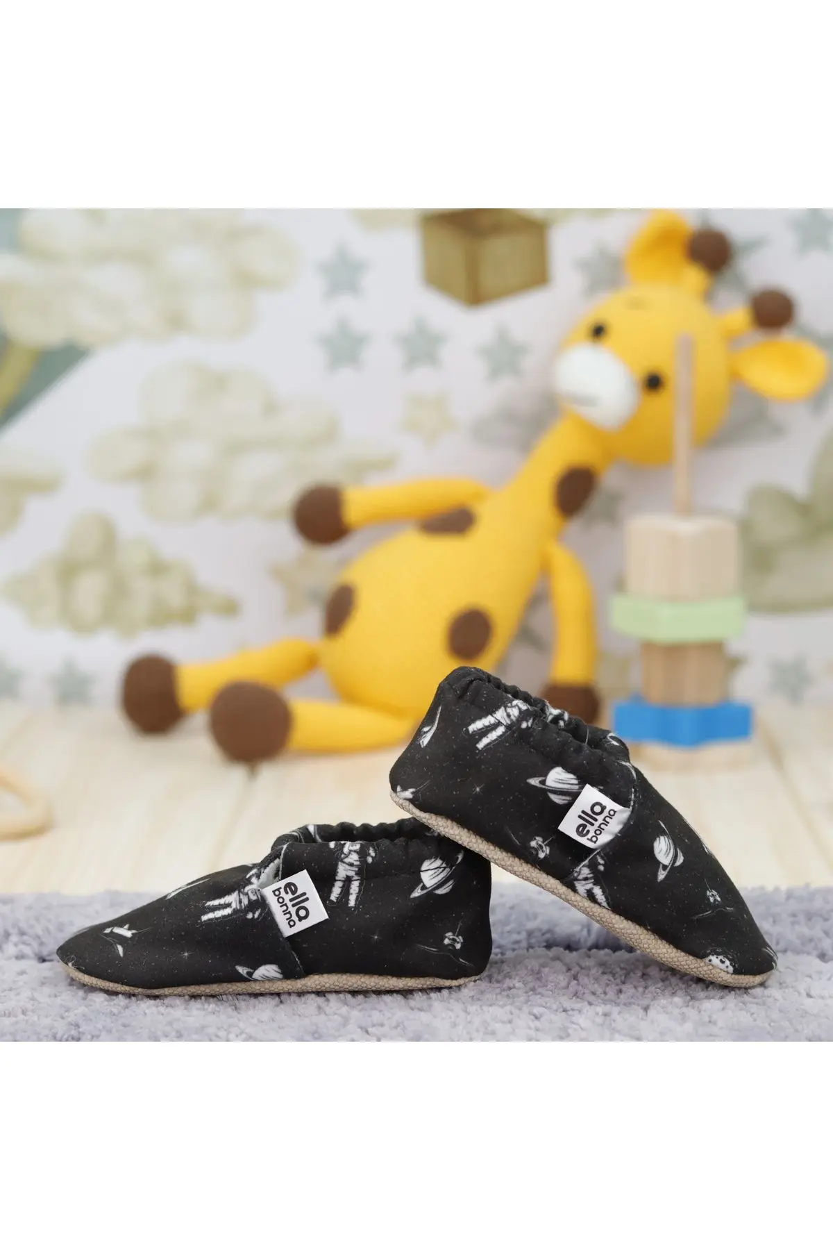 Kaydırmaz Taban Astronot Ve Uzay Bebek Patik, Ev Botu Terliği Kreş Ayakkabısı Panduf